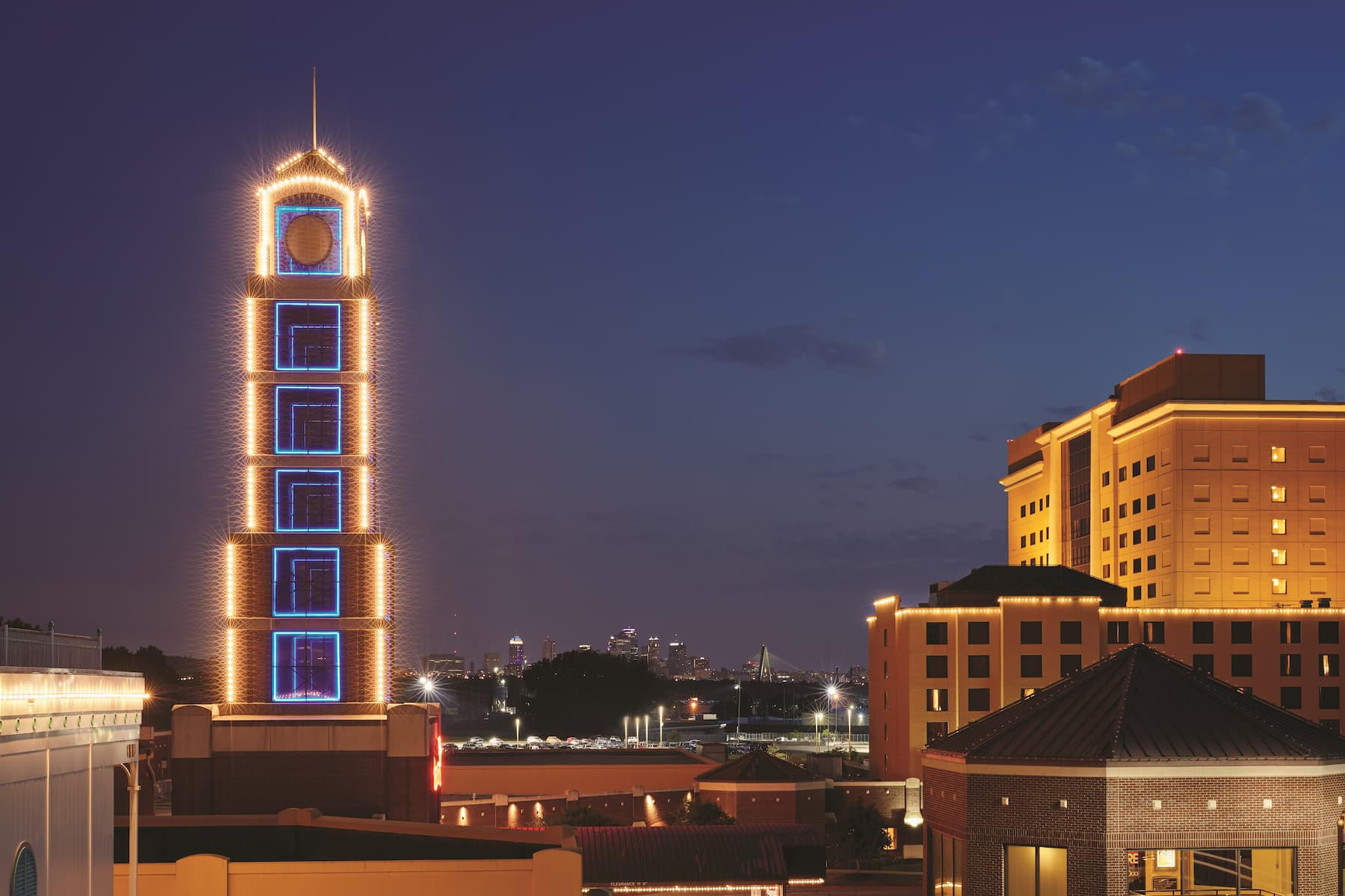 Exterior of Harrah's Kansas City, Trademark Collection by Wyndham hotel in North Kansas City, Missouri