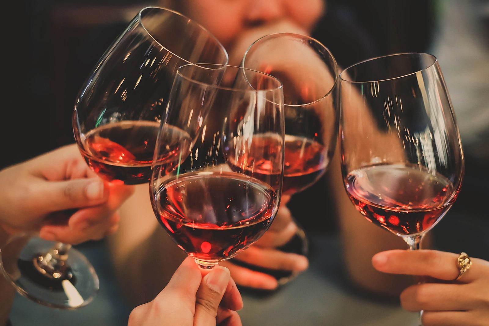 clinking wine glasses