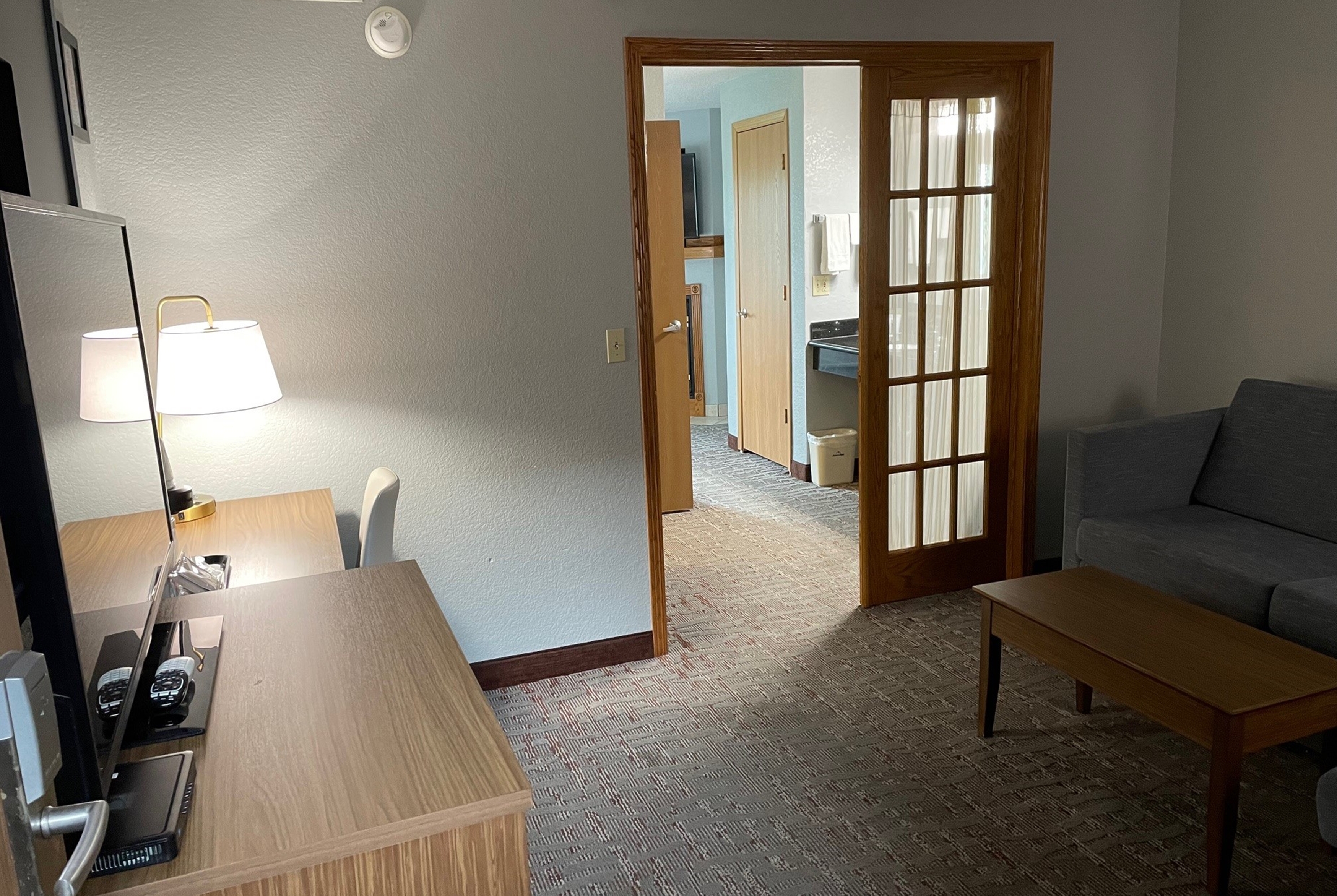 Guest room at the AmericInn by Wyndham Ankeny/Des Moines in Ankeny, Iowa