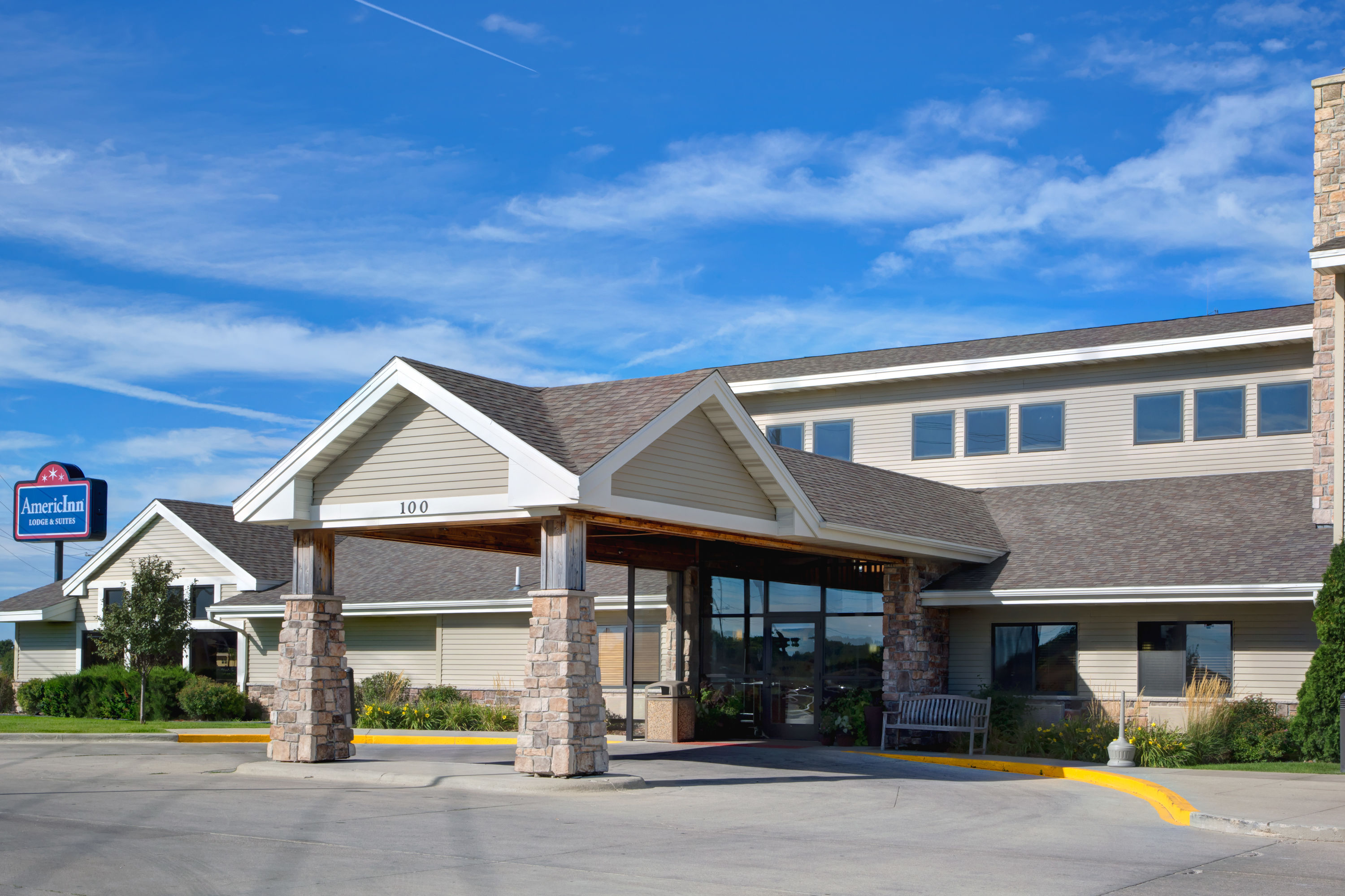 Exterior Day Image of AmericInn by Wyndham Fort Dodge hotel in Fort Dodge, Iowa...