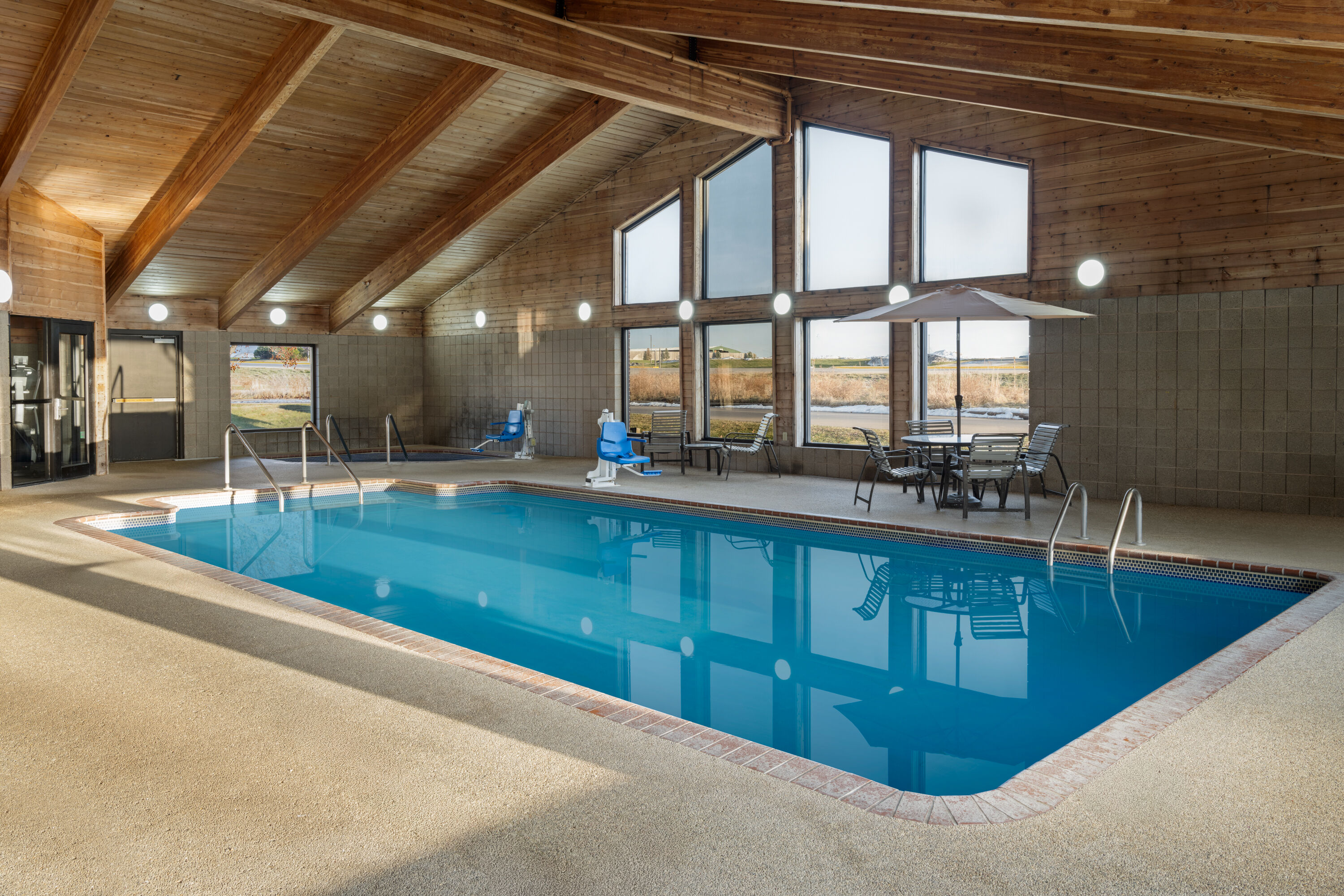 Indoor pool at the AmericInn by Wyndham Muscatine in Muscatine, Iowa