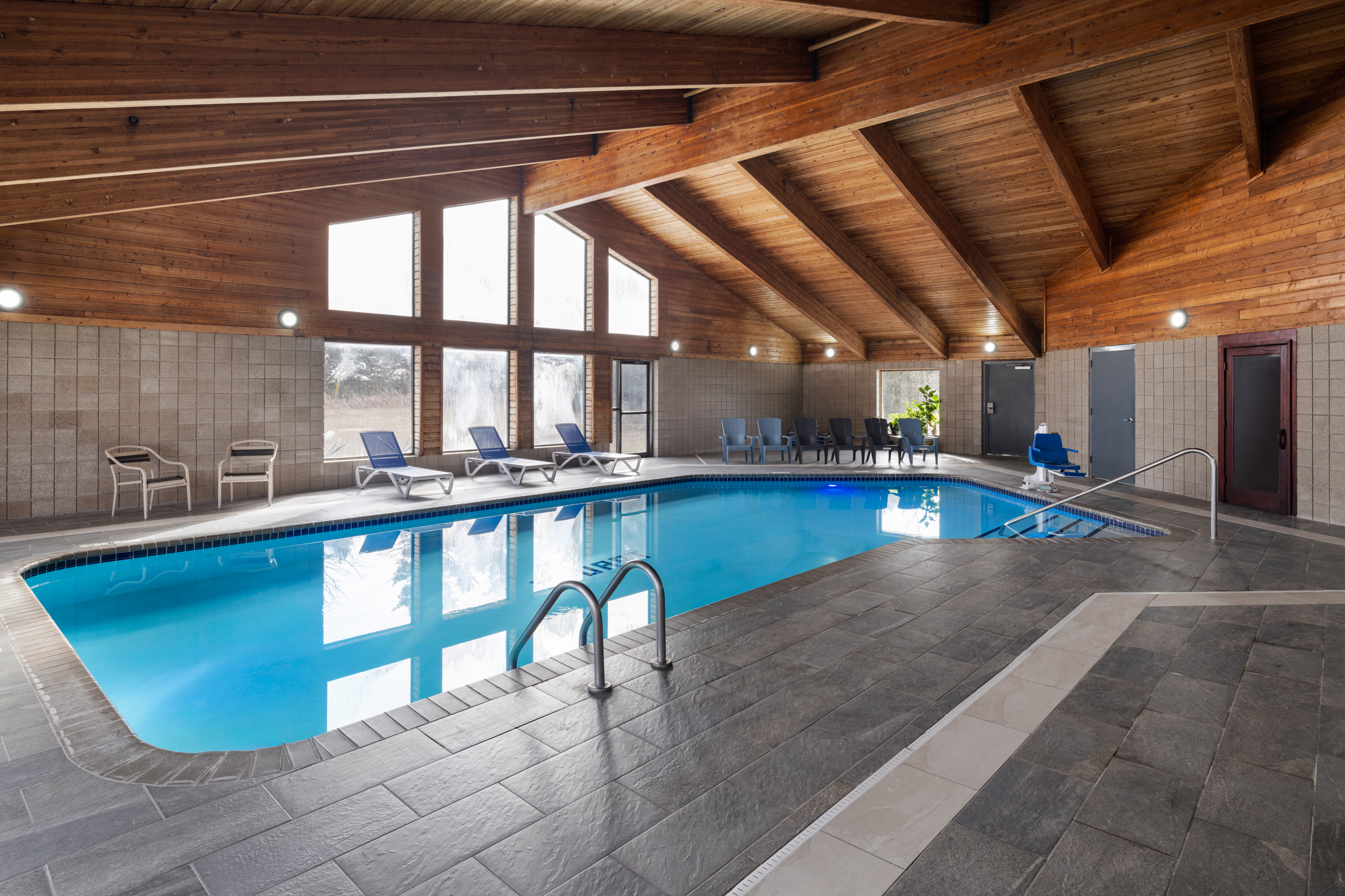 Indoor pool at the AmericInn by Wyndham Stuart in Stuart, Iowa