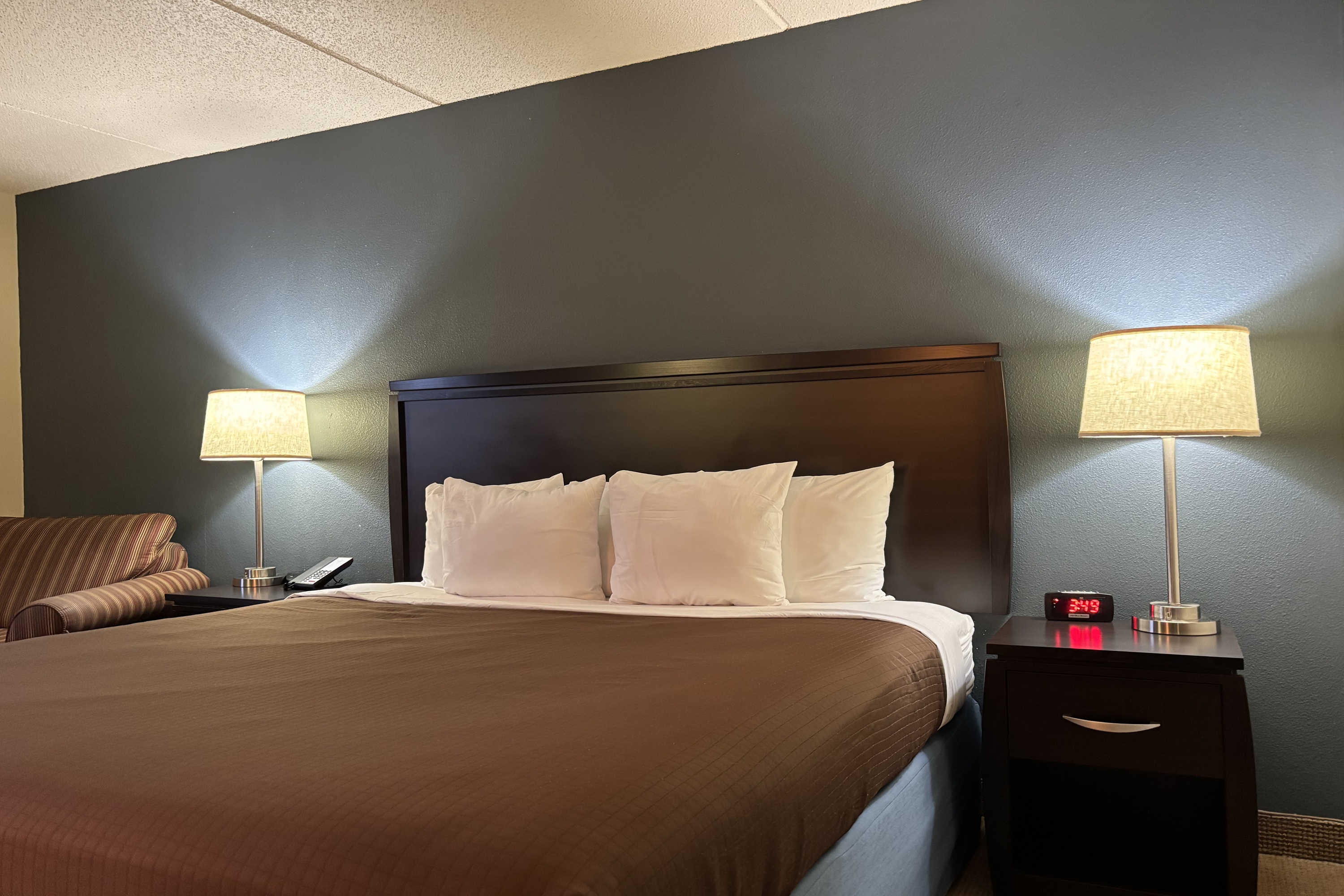 Guest room at the AmericInn by Wyndham Monmouth in Monmouth, Illinois