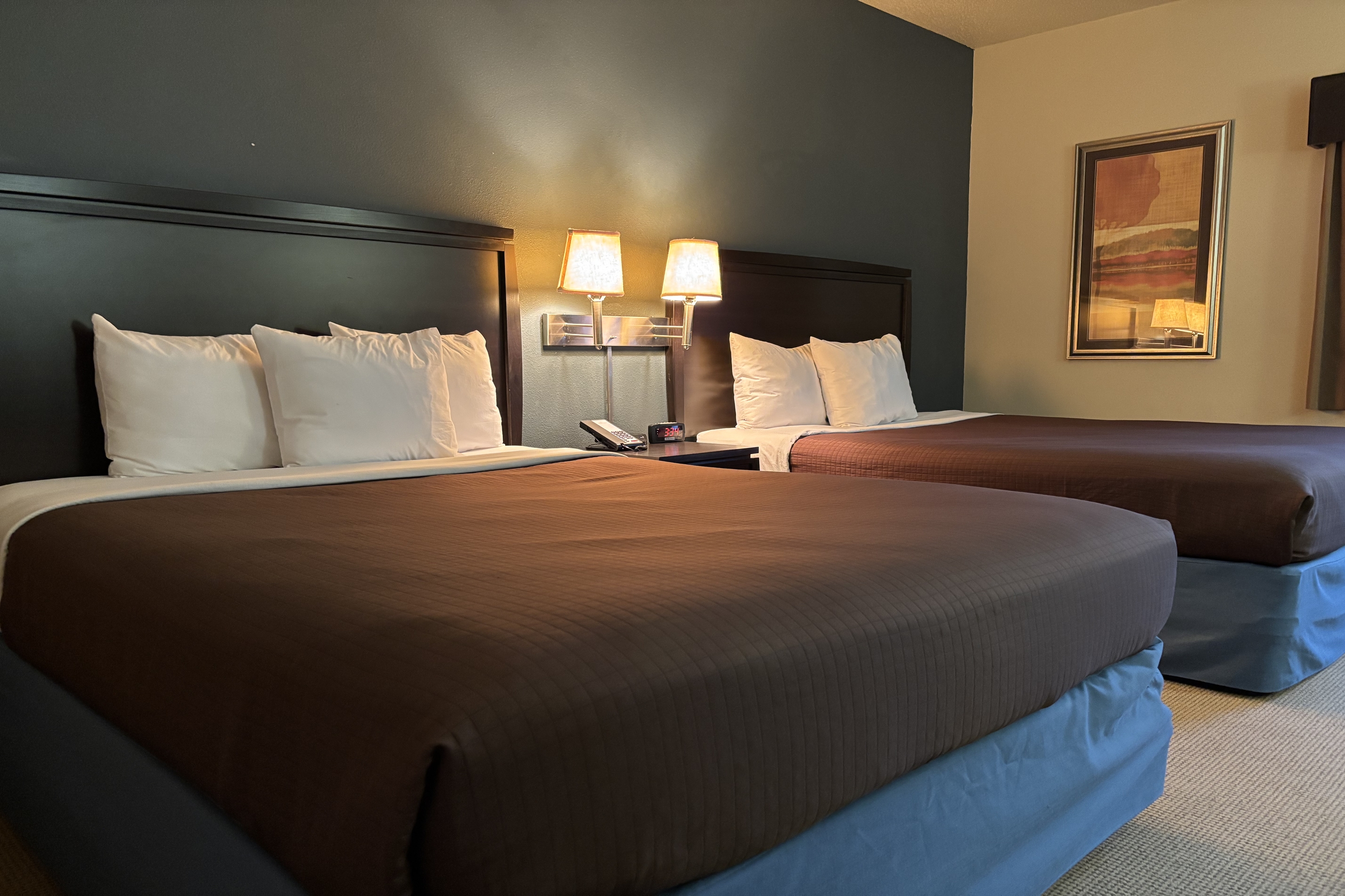 Guest room at the AmericInn by Wyndham Monmouth in Monmouth, Illinois
