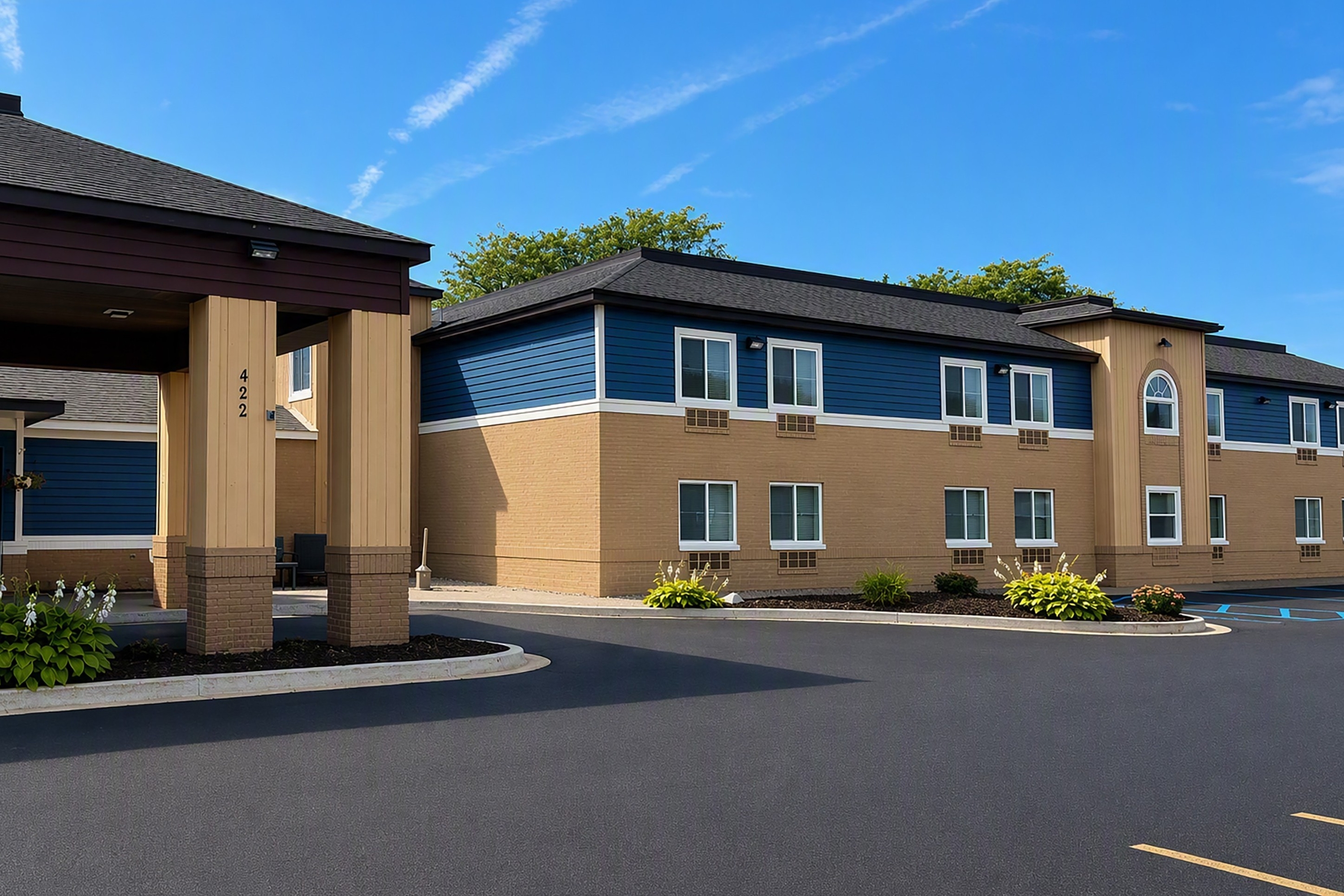 Exterior of AmericInn by Wyndham Holland MI hotel in Holland, Michigan
