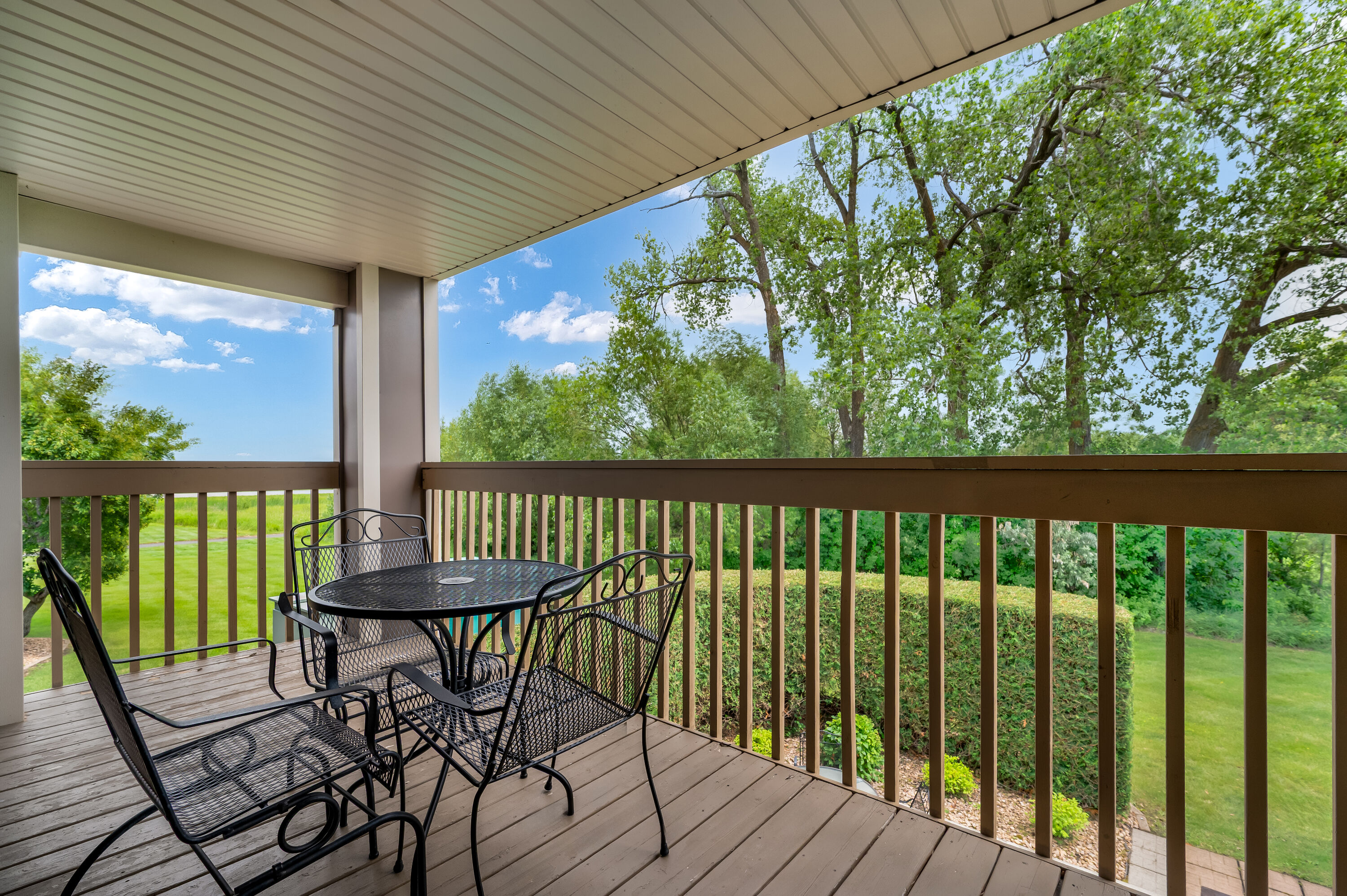 Guest room patio at the AmericInn by Wyndham, Baudette in Baudette, Minnesota