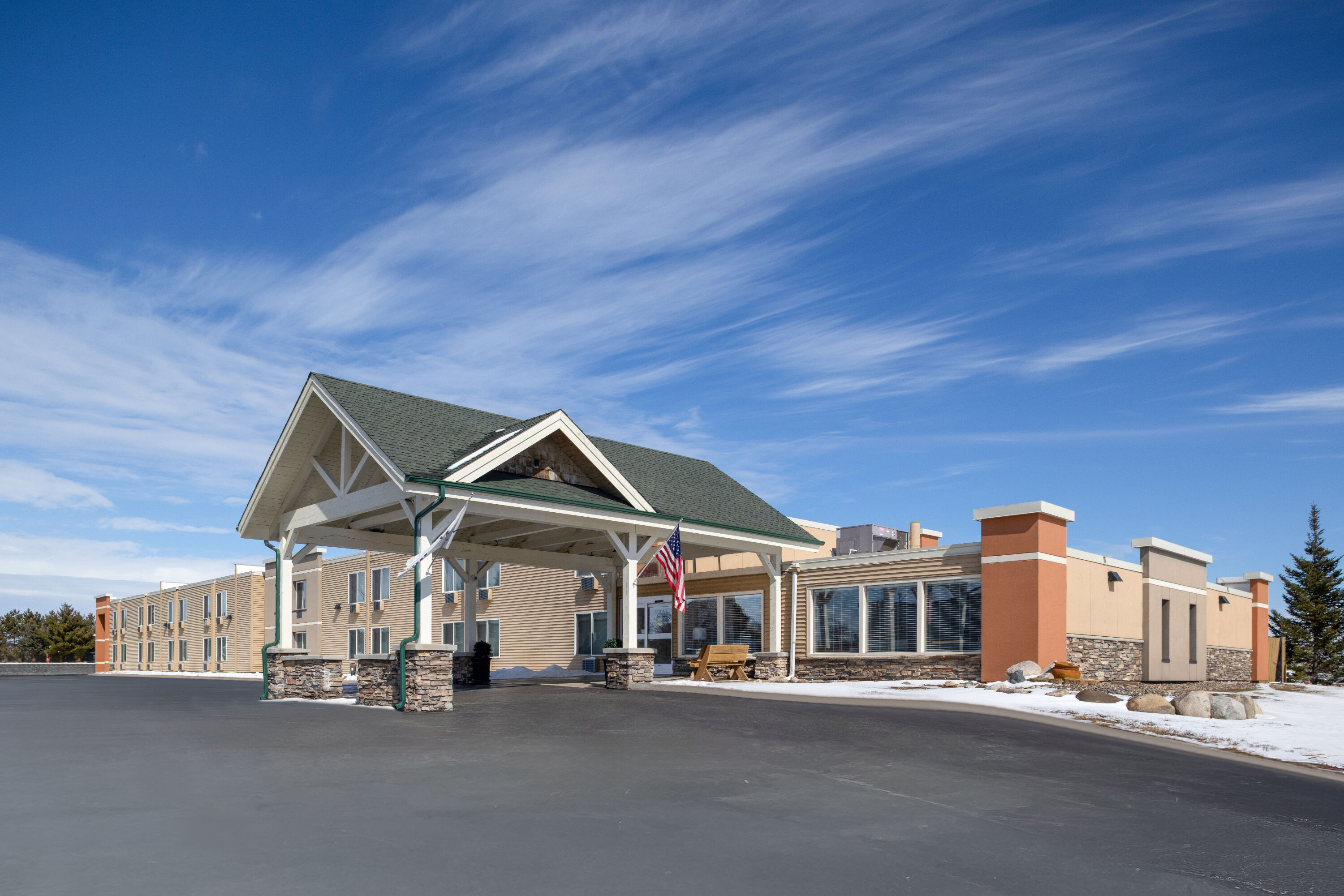 Exterior Day Image of AmericInn by Wyndham Baxter Brainerd hotel in Baxter, Minnesota