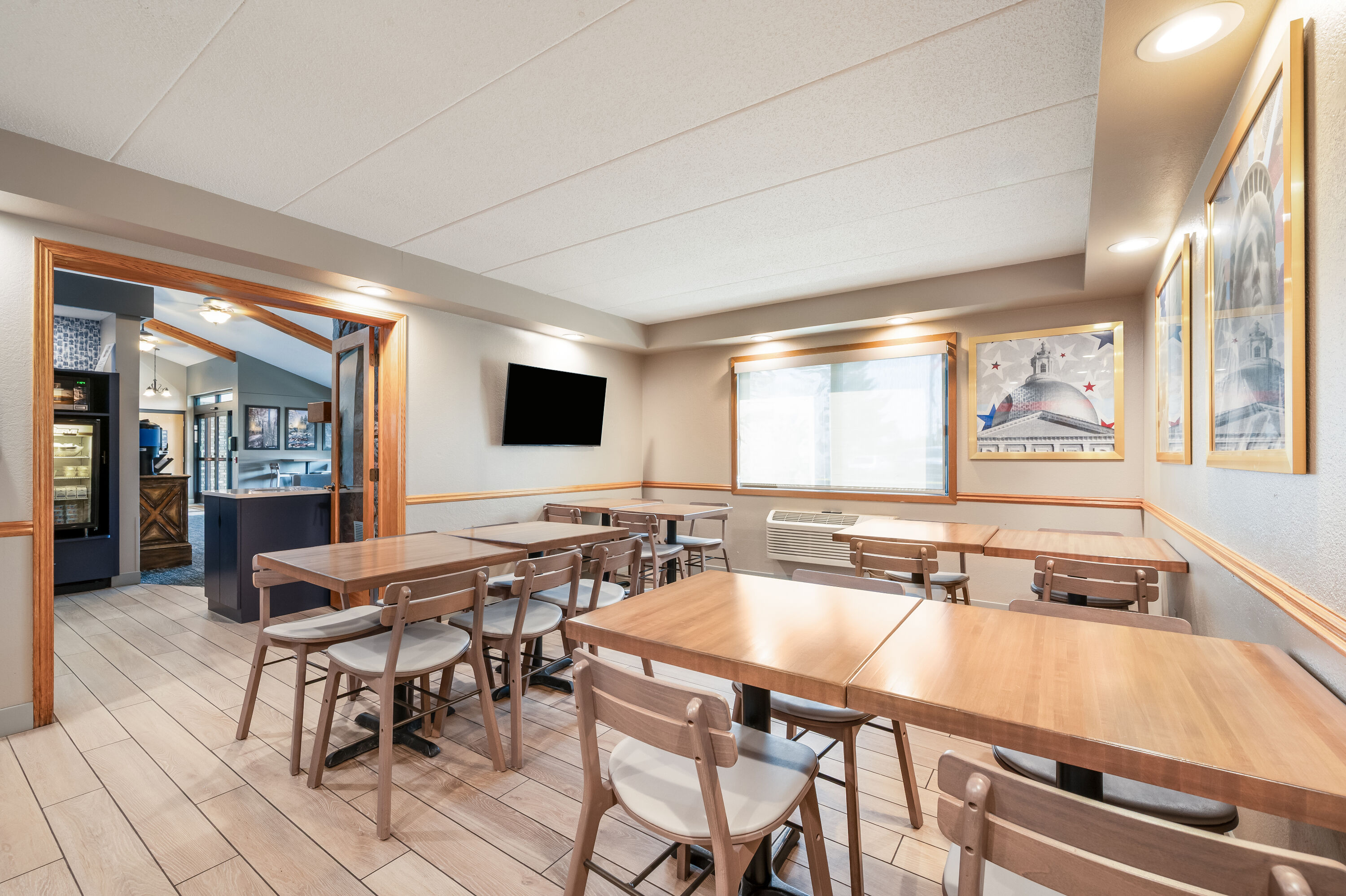 AmericInn by Wyndham Bemidji restaurant breakfast area with seating in Bemidji, Minnesota