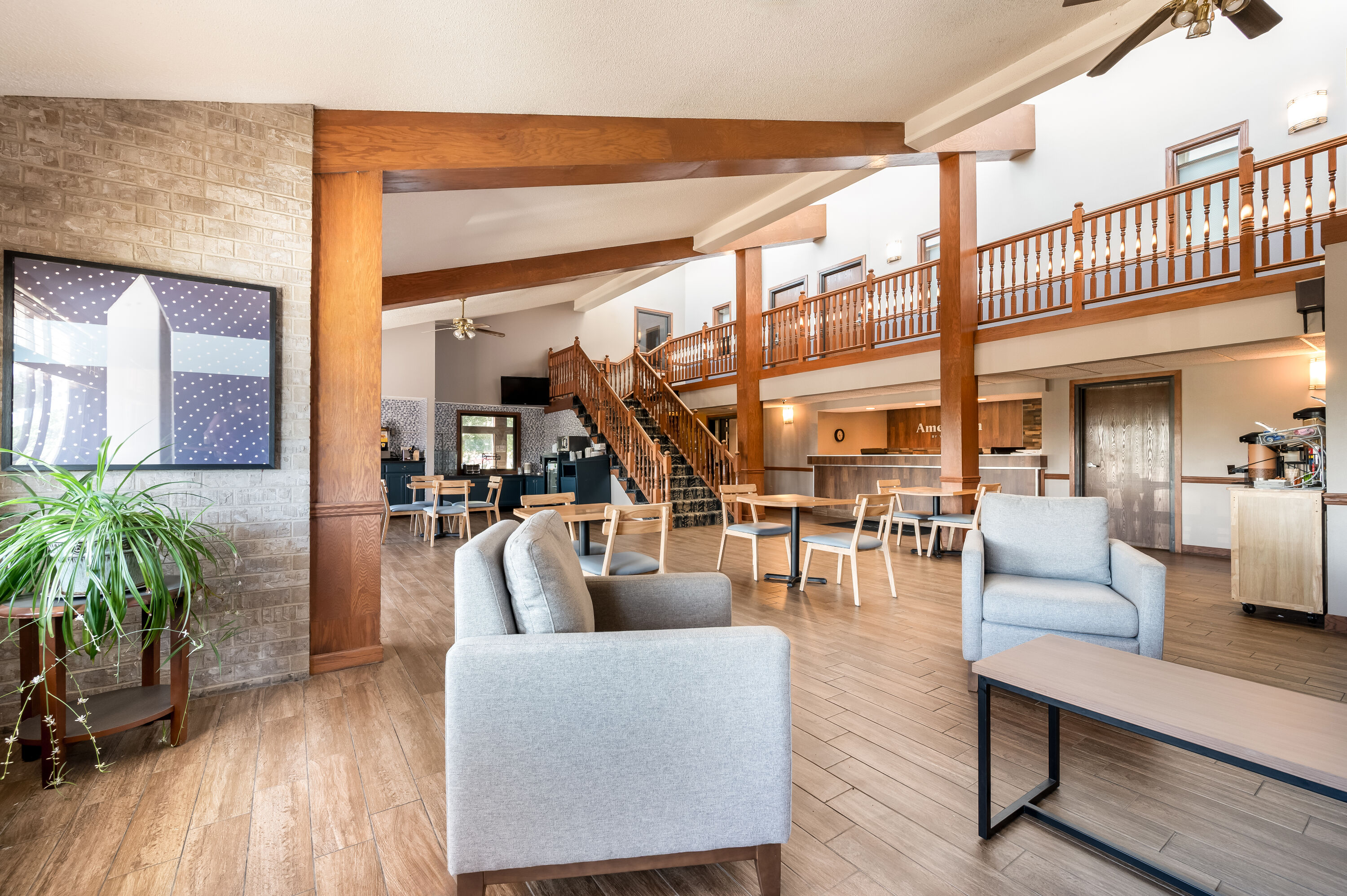 AmericInn by Wyndham Hutchinson restaurant breakfast area with seating in Hutchinson, Minnesota