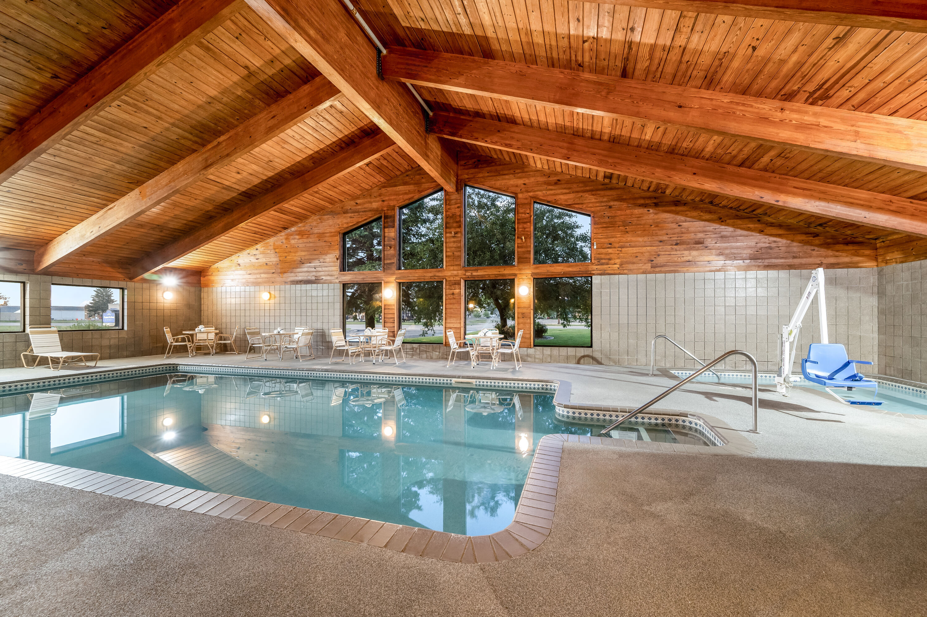 Indoor pool at the AmericInn by Wyndham Hutchinson in Hutchinson, Minnesota