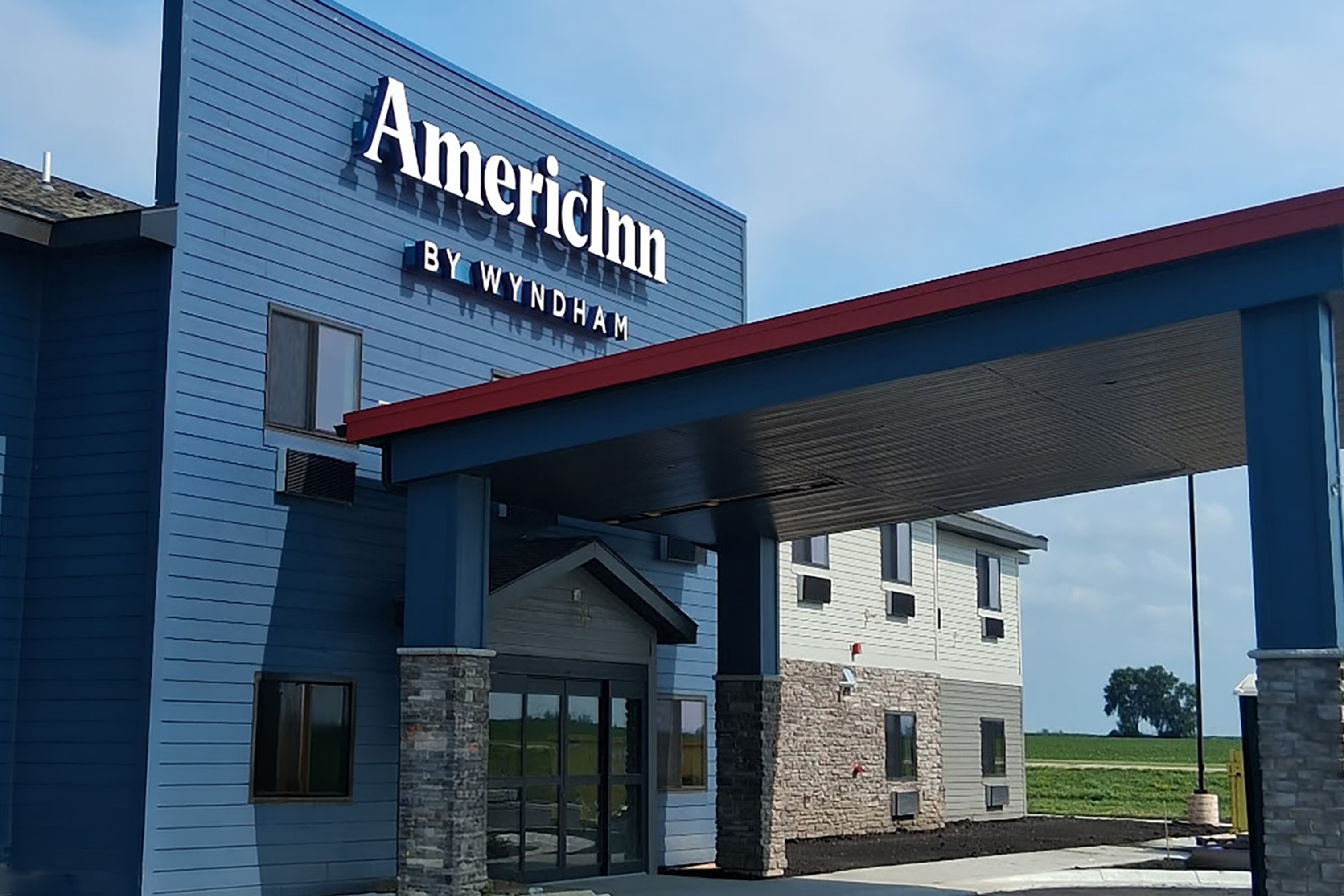 Exterior of AmericInn by Wyndham Mountain Lake MN hotel in Mountain Lake, Minnesota
