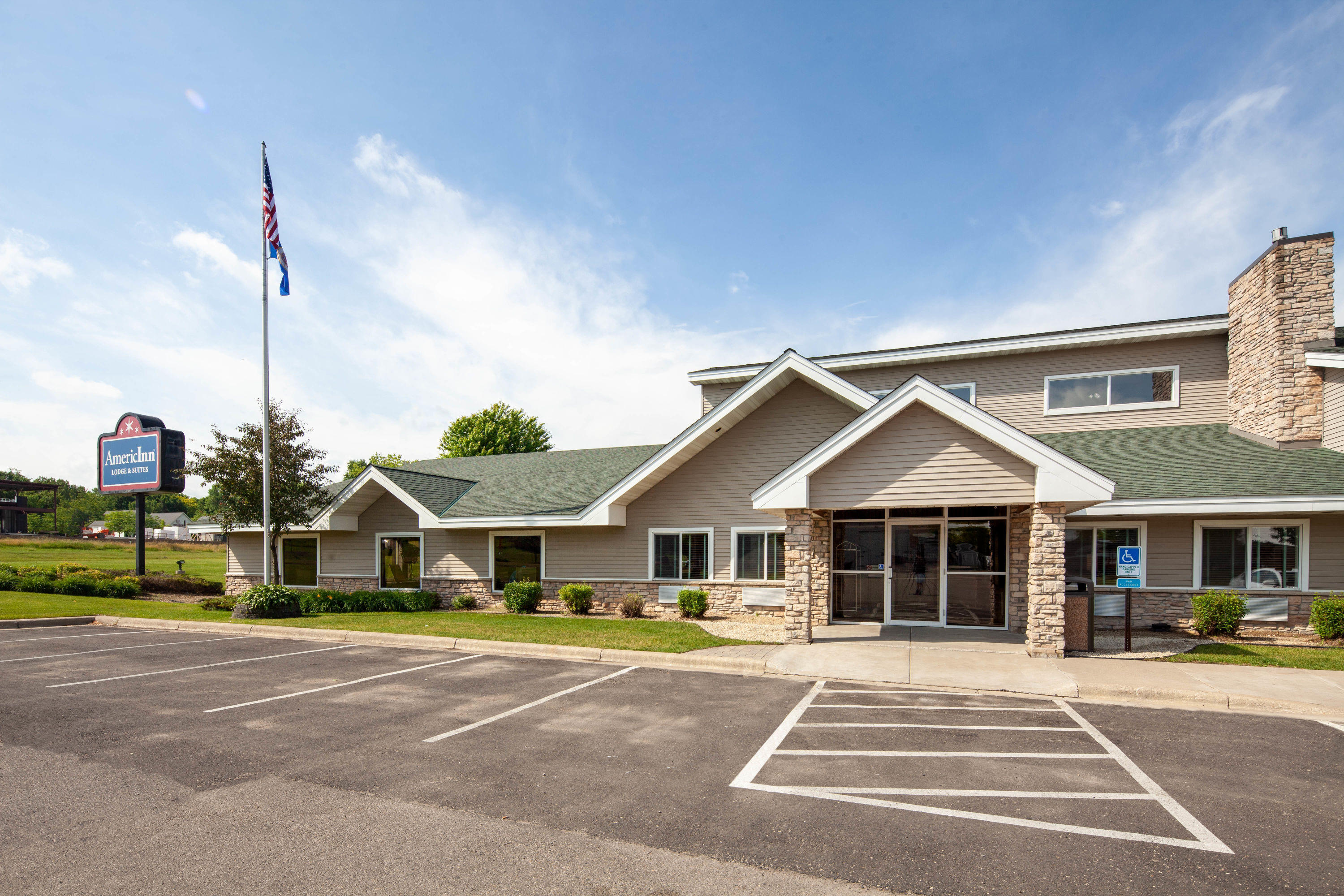 Exterior Day Image of AmericInn by Wyndham Northfield hotel in Northfield, Minnesota