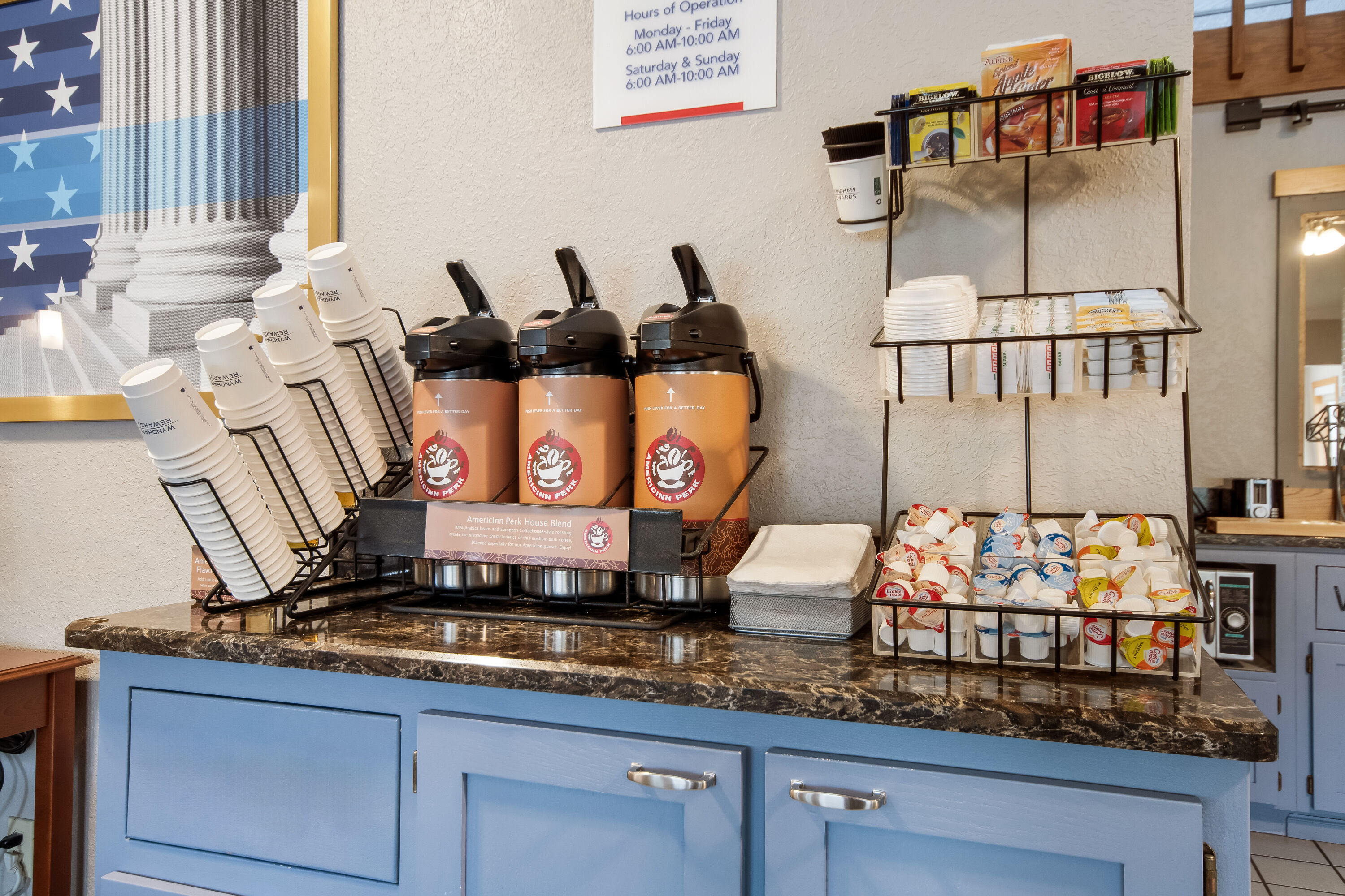 AmericInn by Wyndham St. Peter restaurant breakfast area close up in Saint Peter, Minnesota