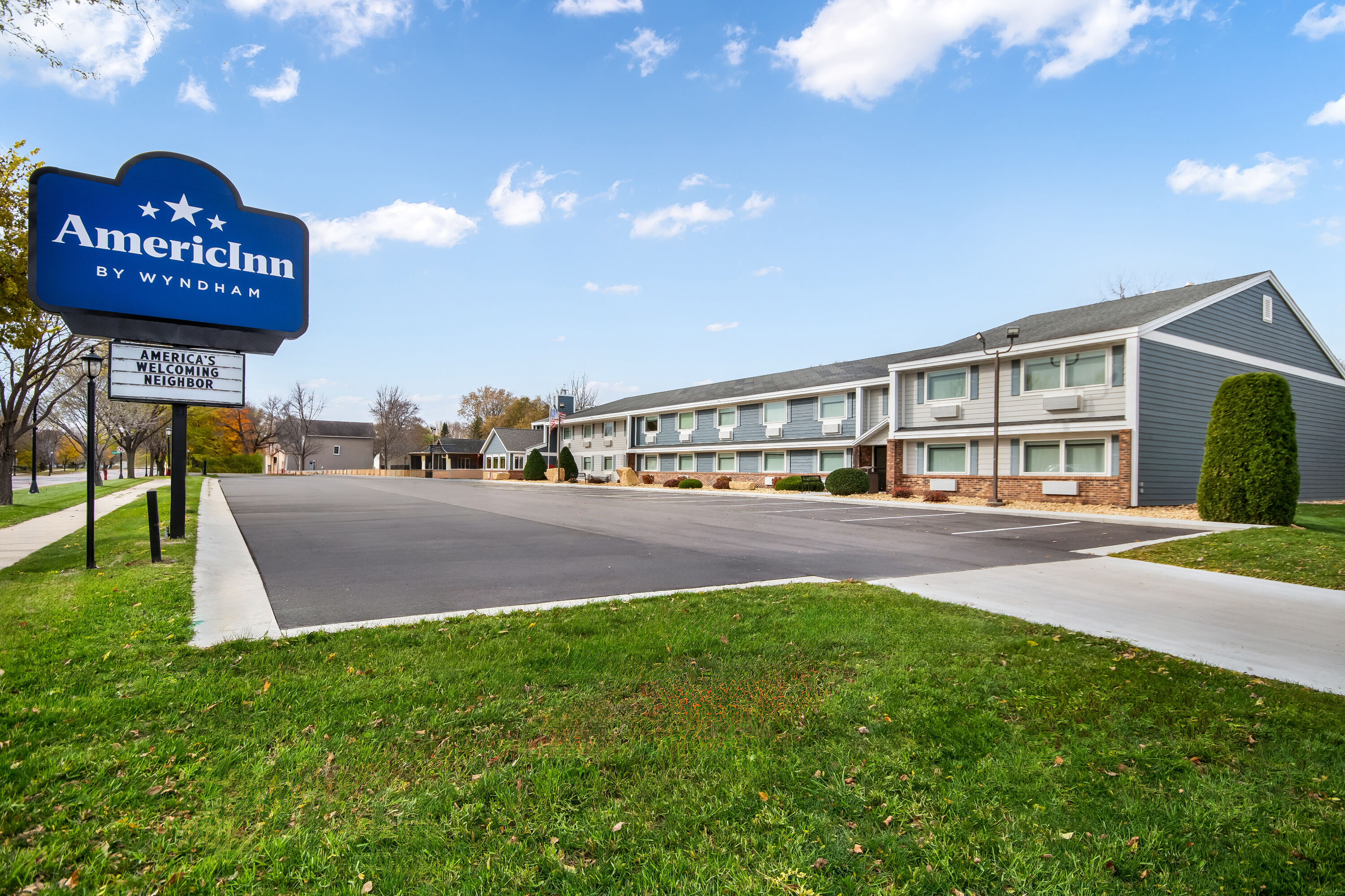 Exterior Day Image of AmericInn by Wyndham St. Peter hotel in Saint Peter, Minnesota