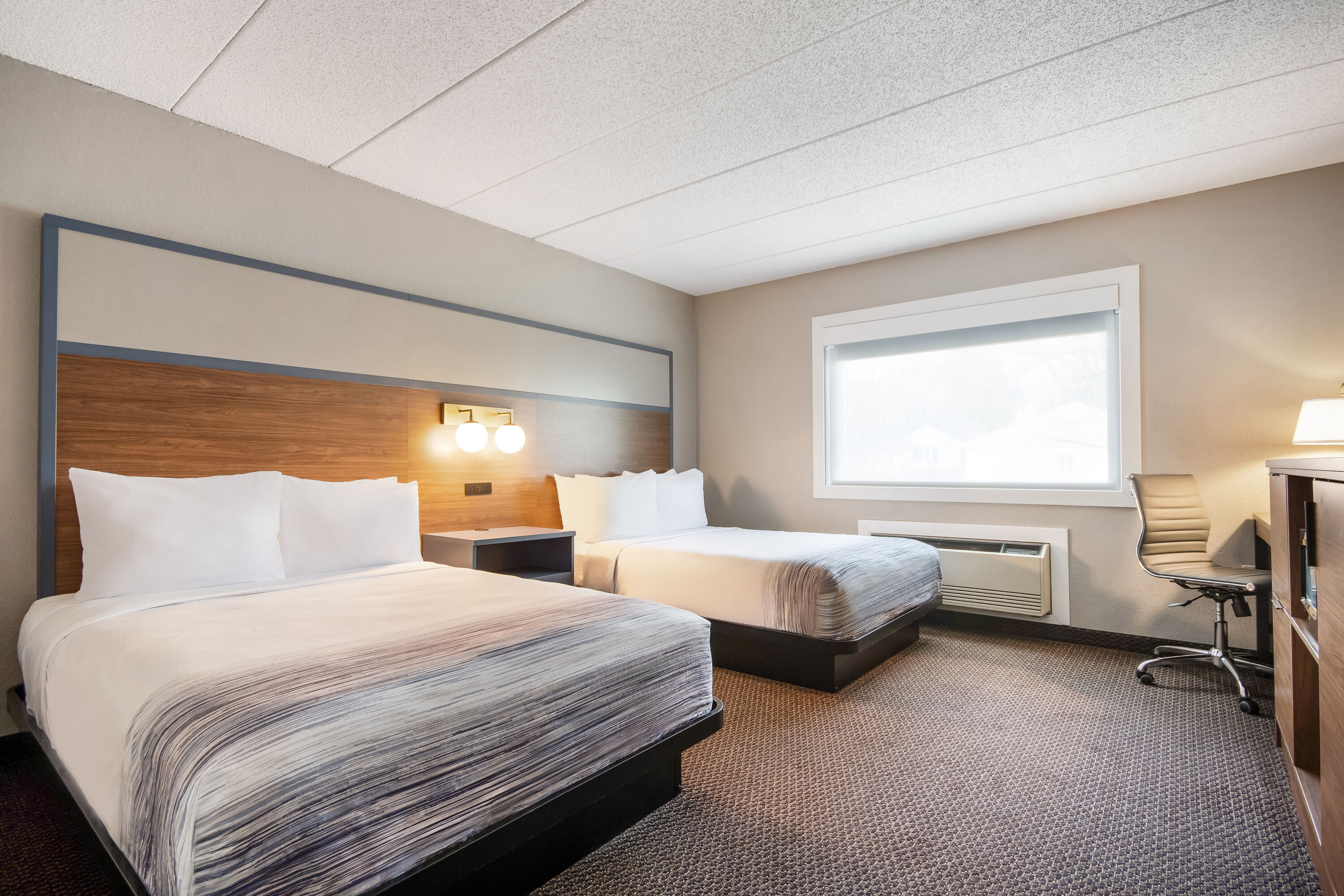 Double bed guest room at the AmericInn by Wyndham St. Peter in Saint Peter, Minnesota