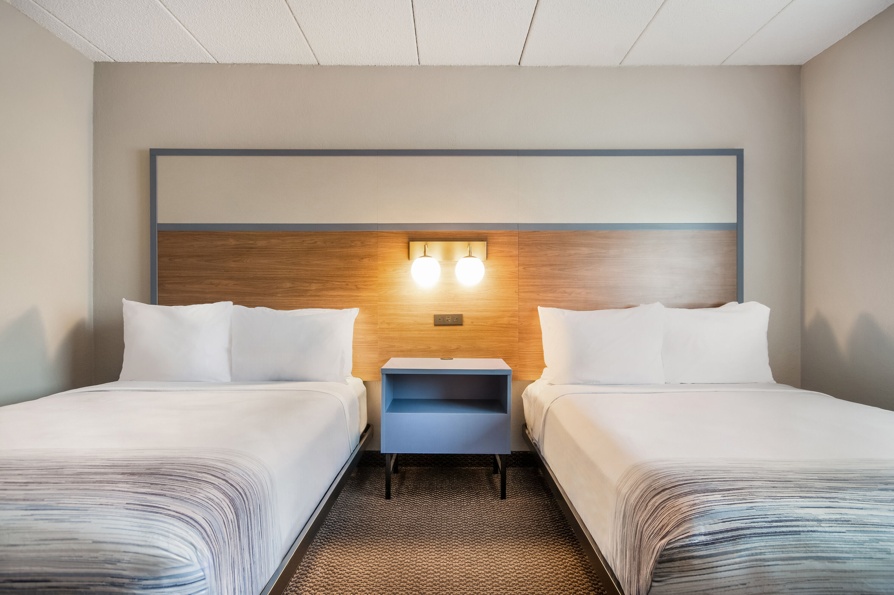 Double bed guest room at the AmericInn by Wyndham St. Peter in Saint Peter, Minnesota