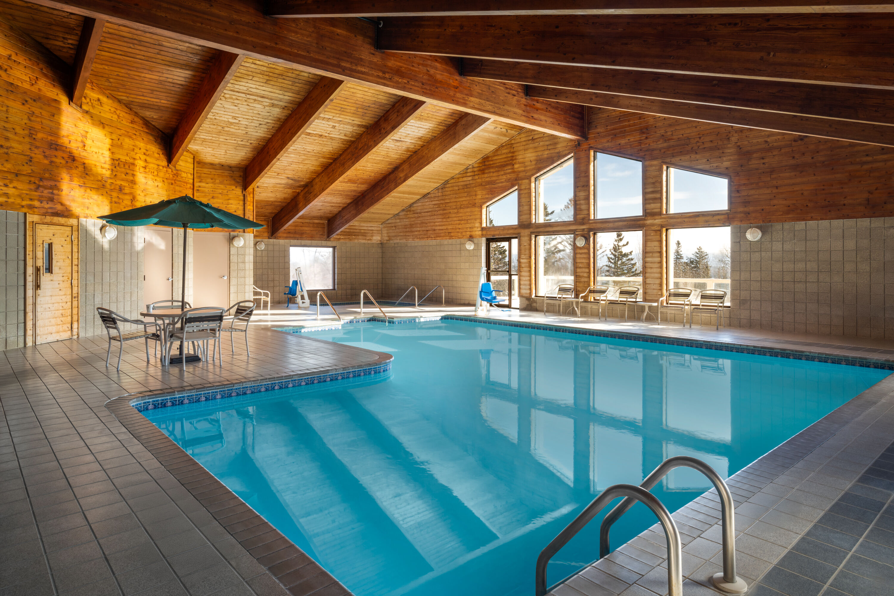 Indoor pool at the AmericInn by Wyndham Tofte Near Lake Superior in Tofte, Minnesota