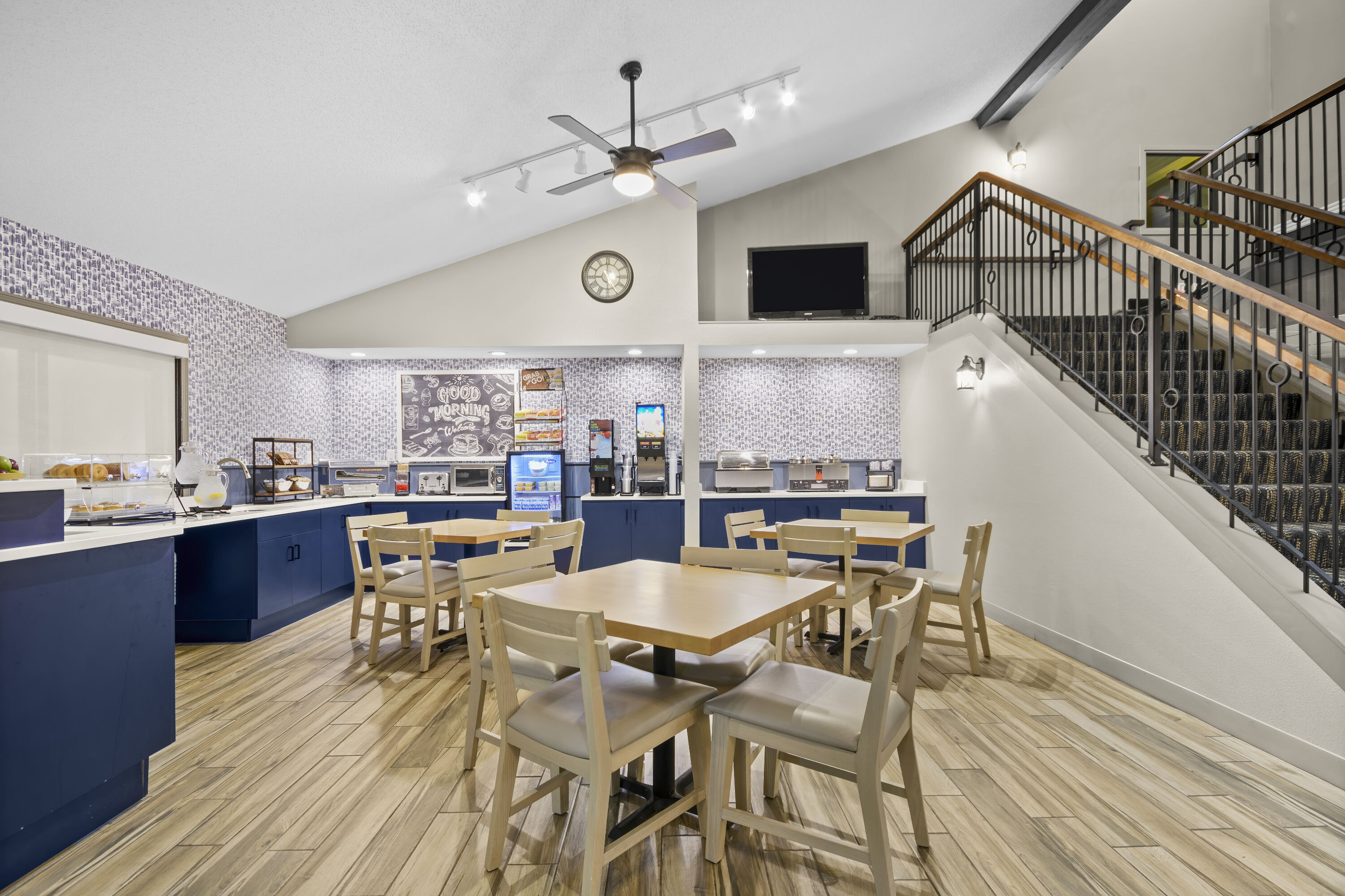 AmericInn by Wyndham Virginia restaurant breakfast area with seating in Virginia, Minnesota