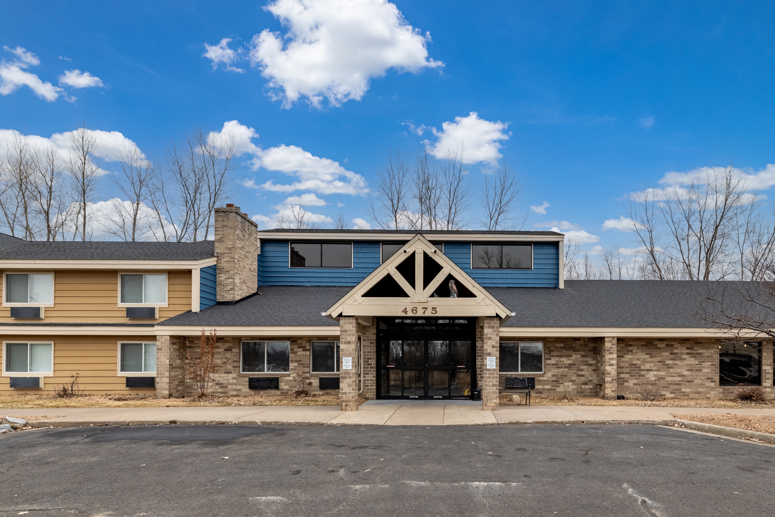 Exterior of AmericInn by Wyndham White Bear Lake St. Paul hotel in White Bear Lake, Minnesota