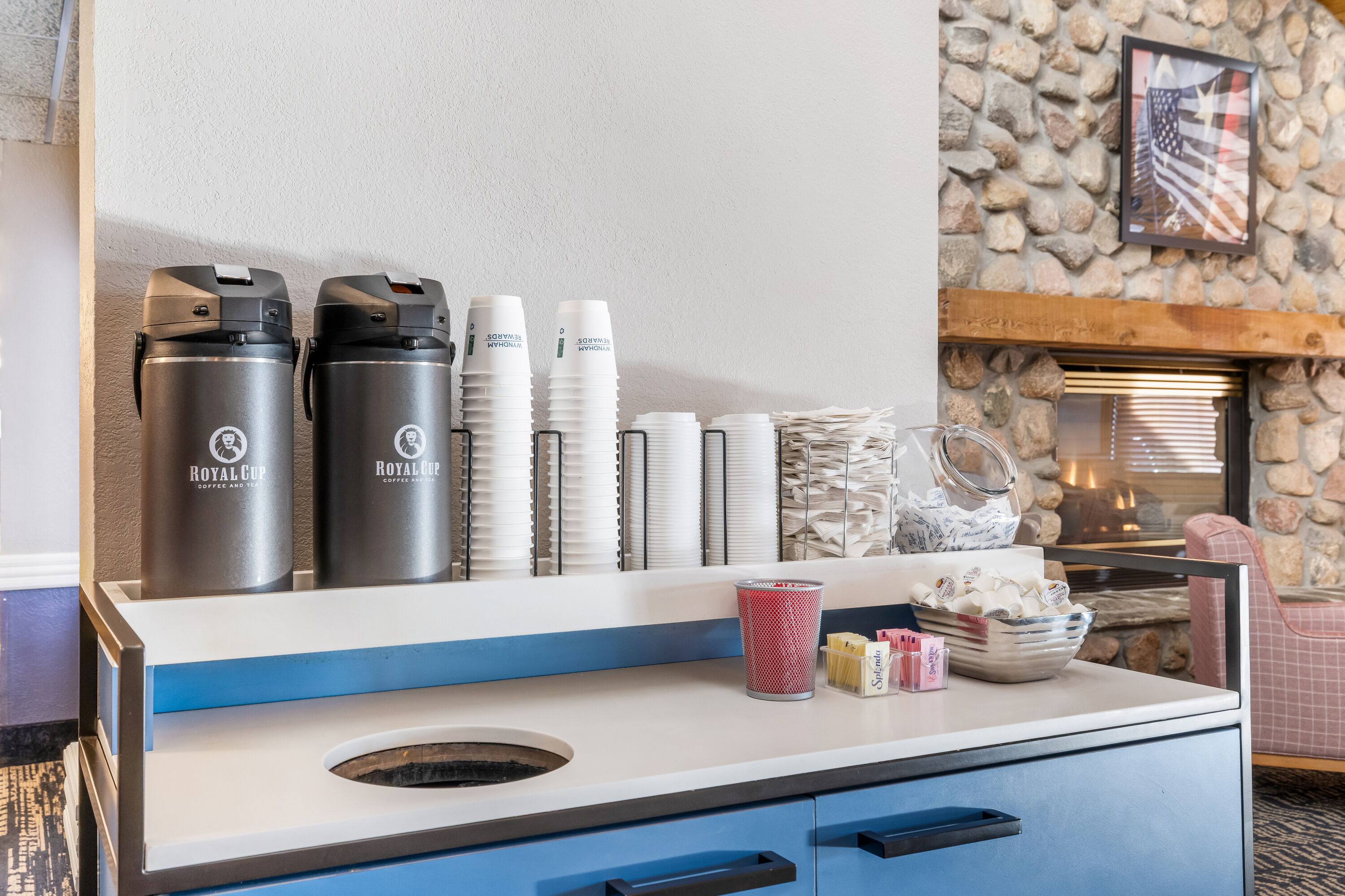 AmericInn by Wyndham Bismarck restaurant breakfast area close up in Bismarck, North Dakota