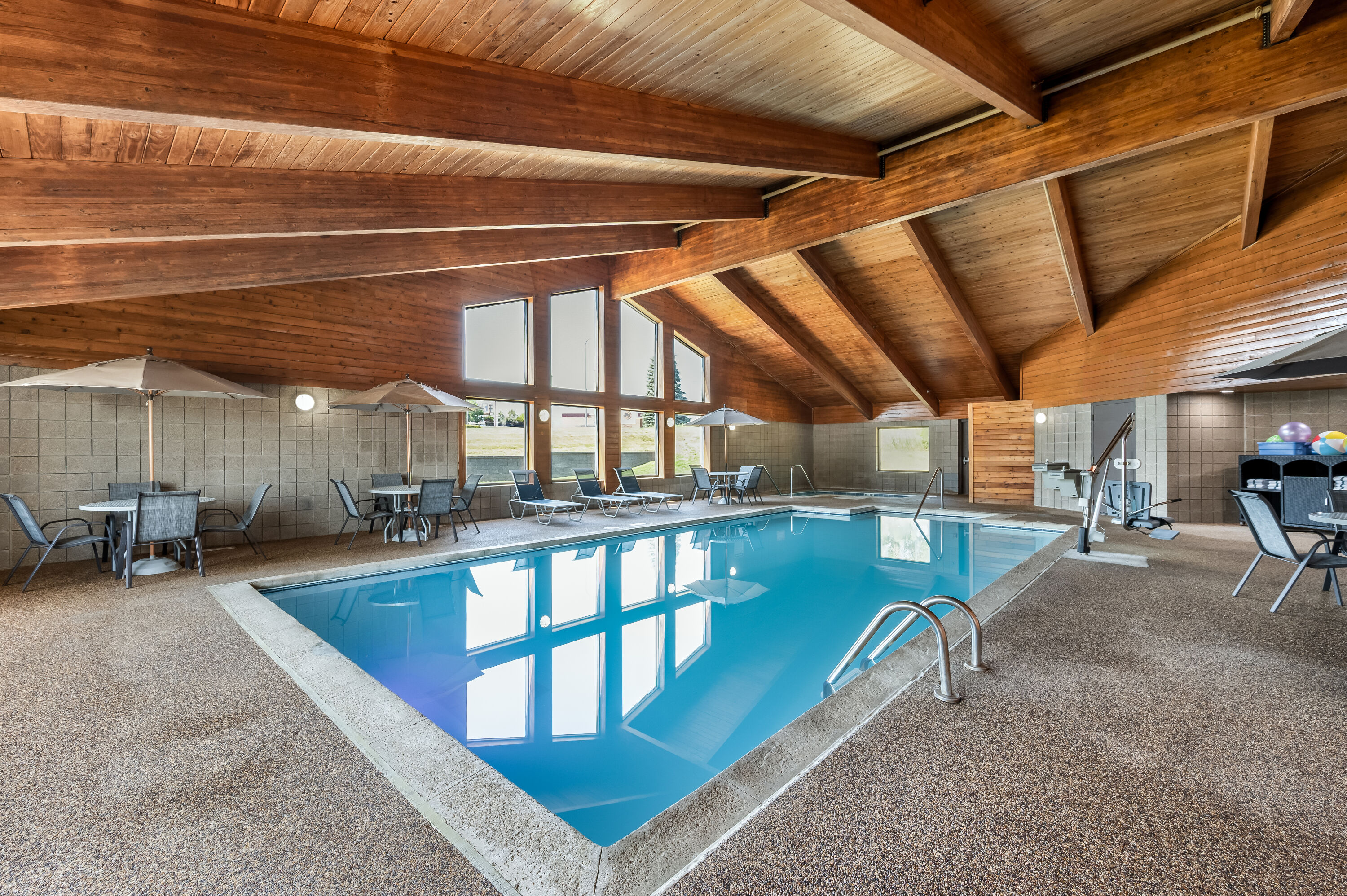 Indoor pool at the AmericInn by Wyndham Dickinson in Dickinson, North Dakota