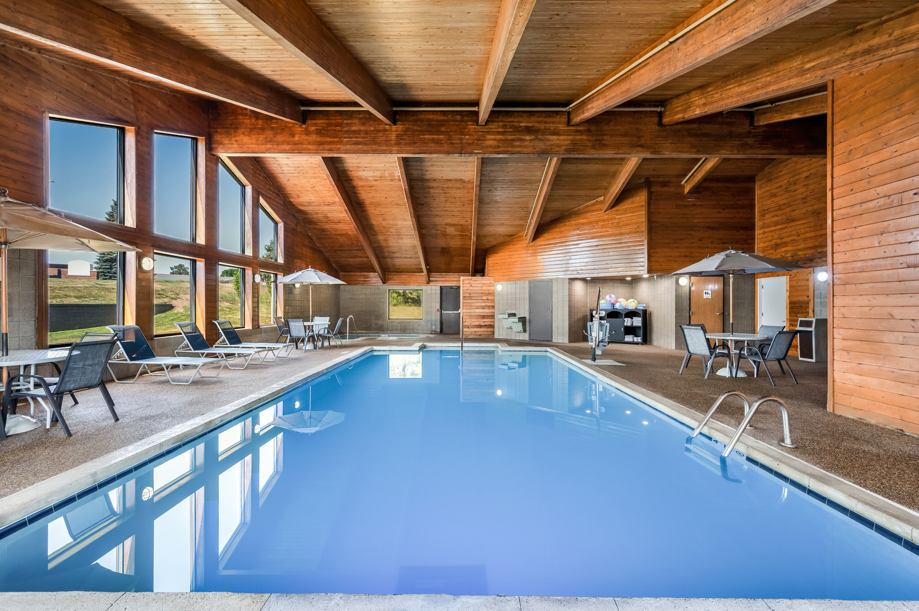 Indoor pool at the AmericInn by Wyndham Dickinson in Dickinson, North Dakota