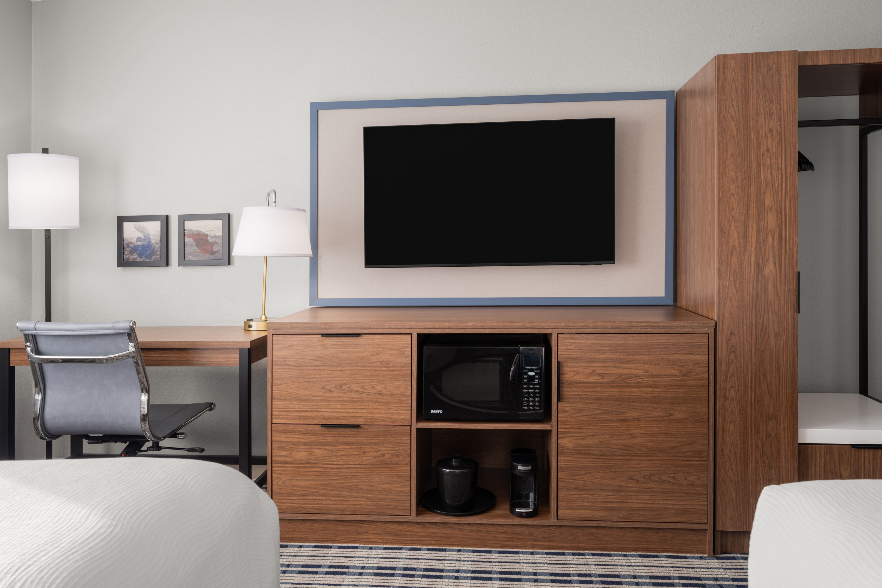 Guest room at the AmericInn by Wyndham Grand Forks in Grand Forks, North Dakota