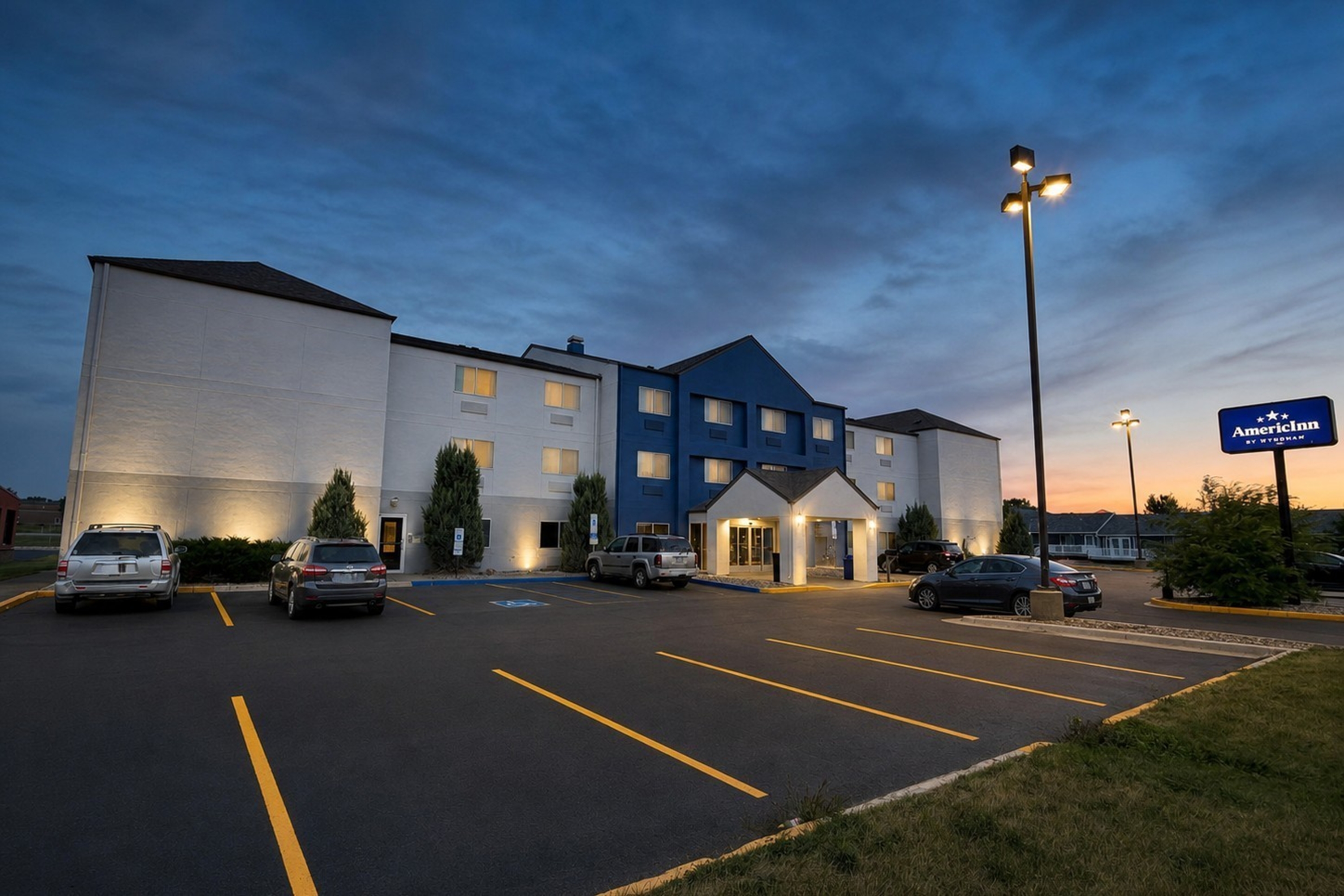 Exterior of AmericInn by Wyndham Minot hotel in Minot, North Dakota