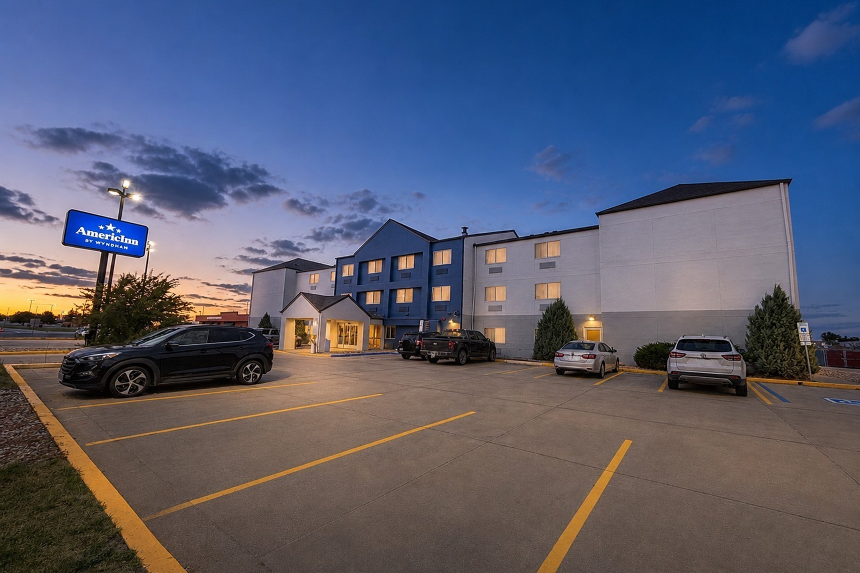 Exterior of AmericInn by Wyndham Minot hotel in Minot, North Dakota