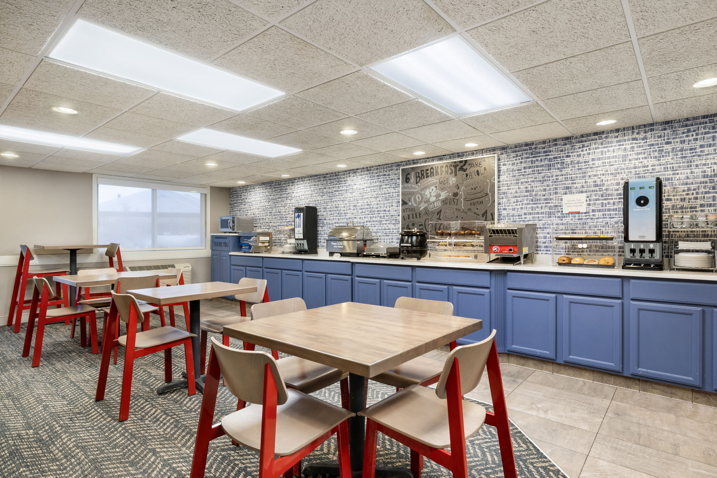 AmericInn by Wyndham Valley City Conference Center restaurant breakfast area with seating in Valley City, North Dakota