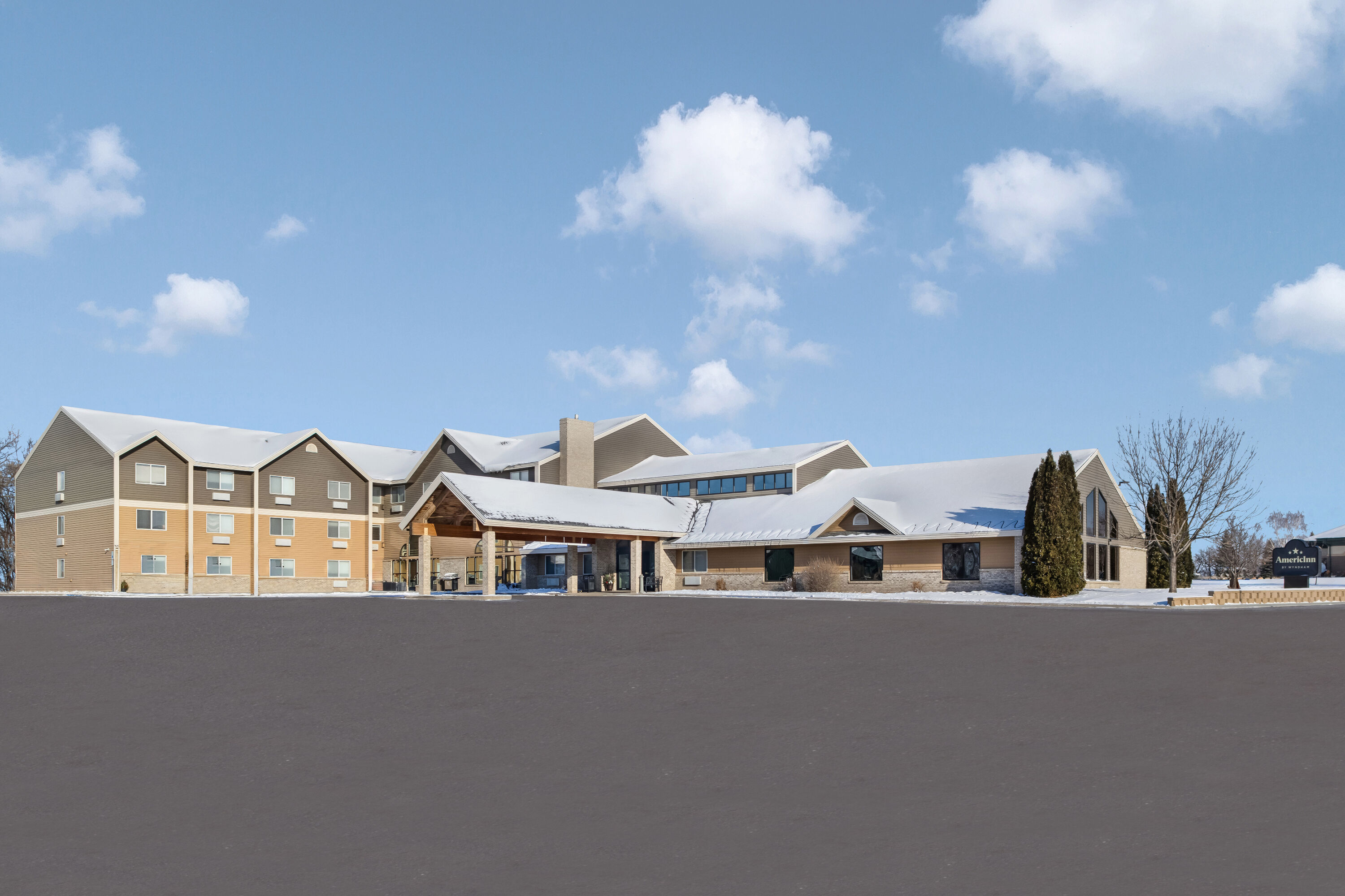 Exterior Day Image of AmericInn by Wyndham Valley City Conference Center hotel in Valley City, North Dakota
