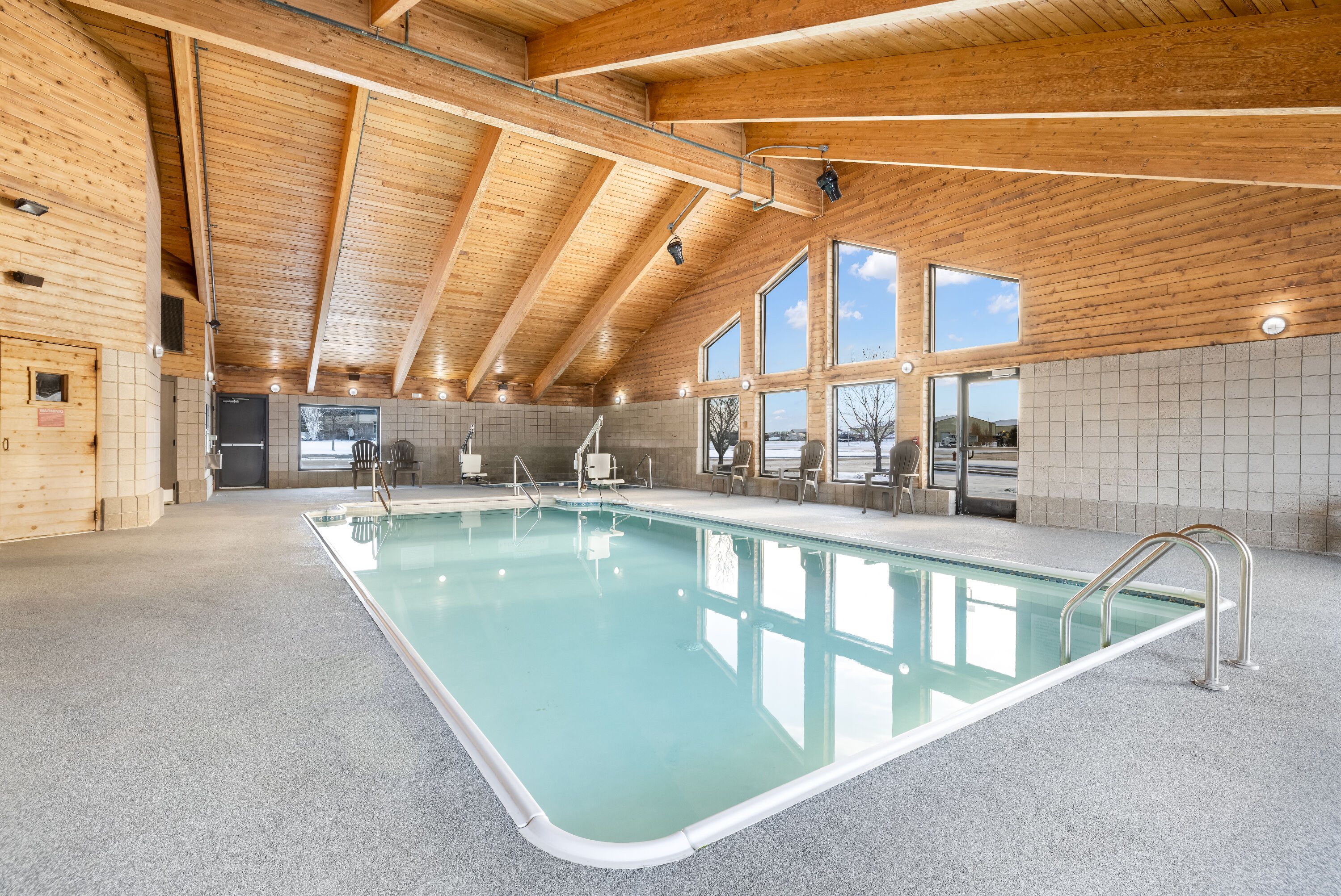 Indoor pool at the AmericInn by Wyndham Valley City Conference Center in Valley City, North Dakota