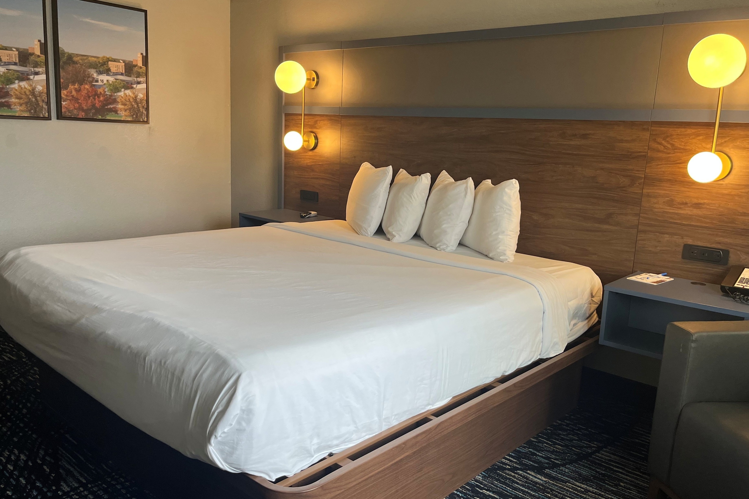 Guest room at the AmericInn by Wyndham Lincoln North in Lincoln, Nebraska