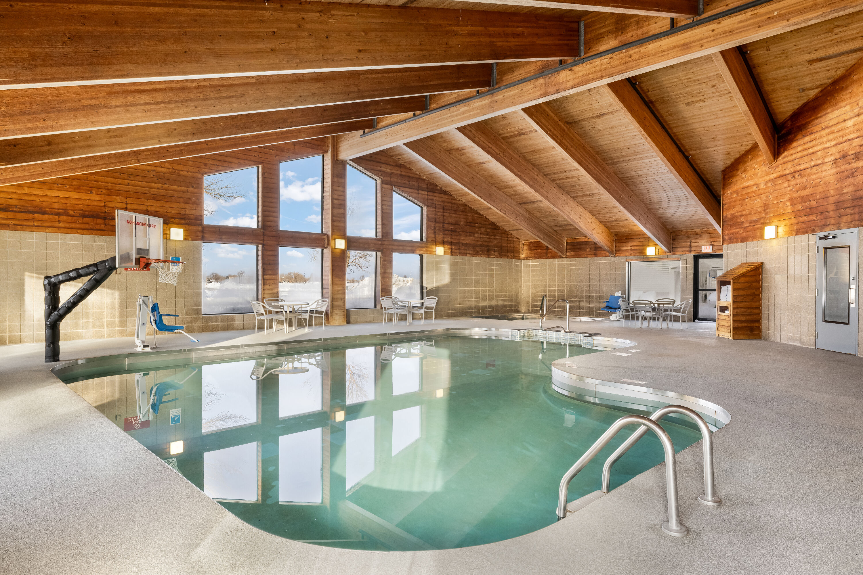Indoor pool at the AmericInn by Wyndham Aberdeen Event Center in Aberdeen, South Dakota