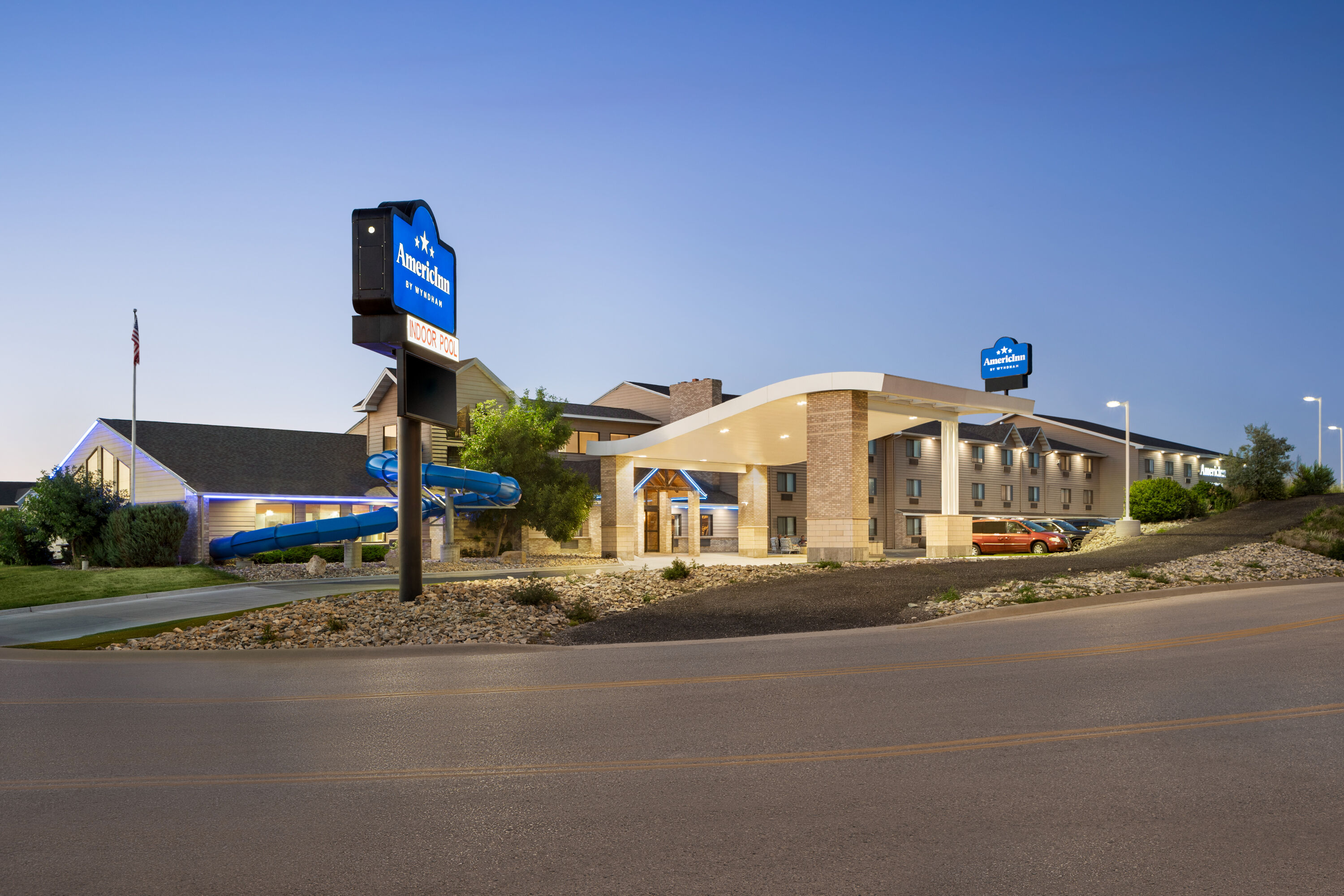Exterior of AmericInn by Wyndham Rapid City hotel in Rapid City, South Dakota