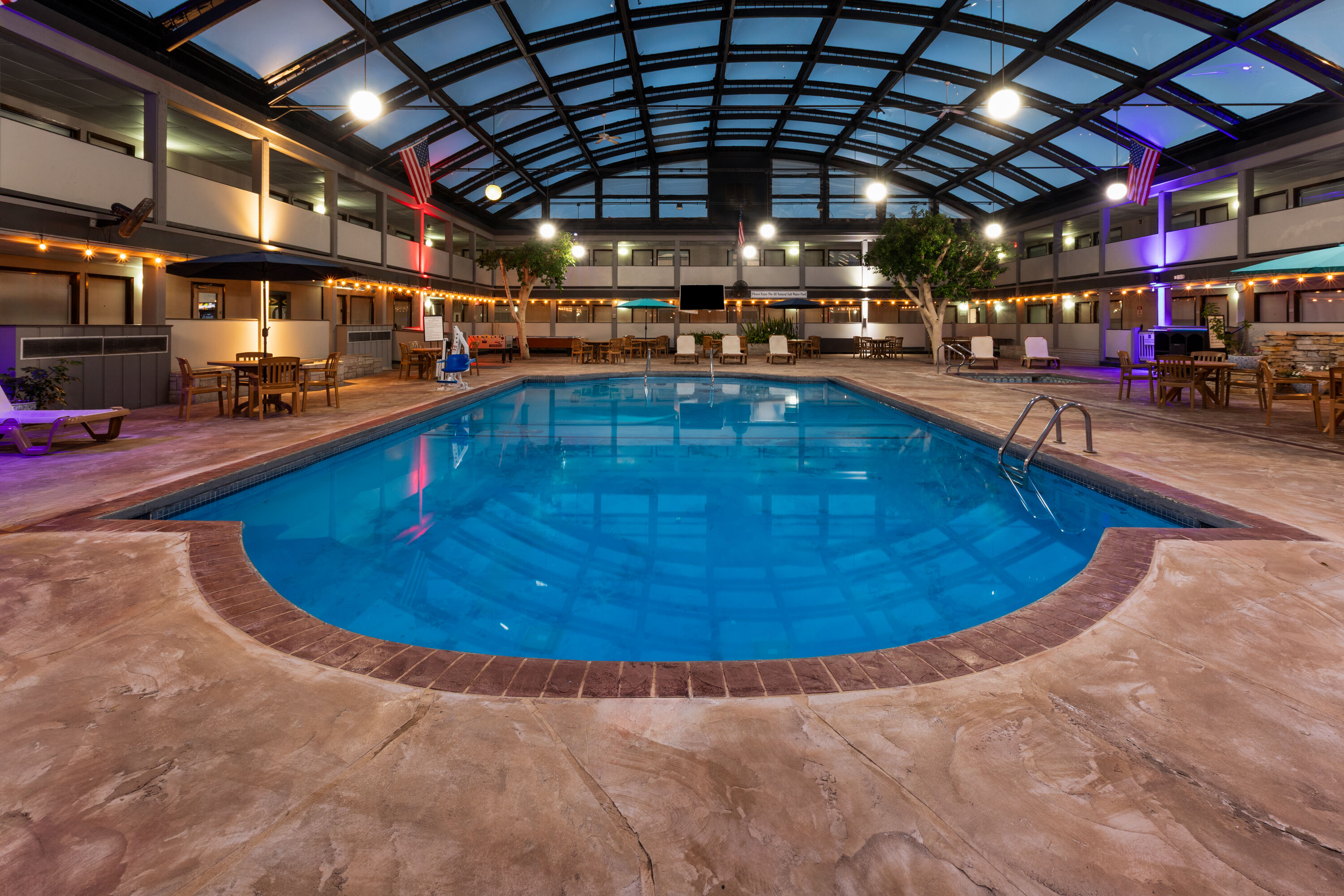 Pool night image at the AmericInn by Wyndham Appleton Downtown in Appleton, Wisconsin