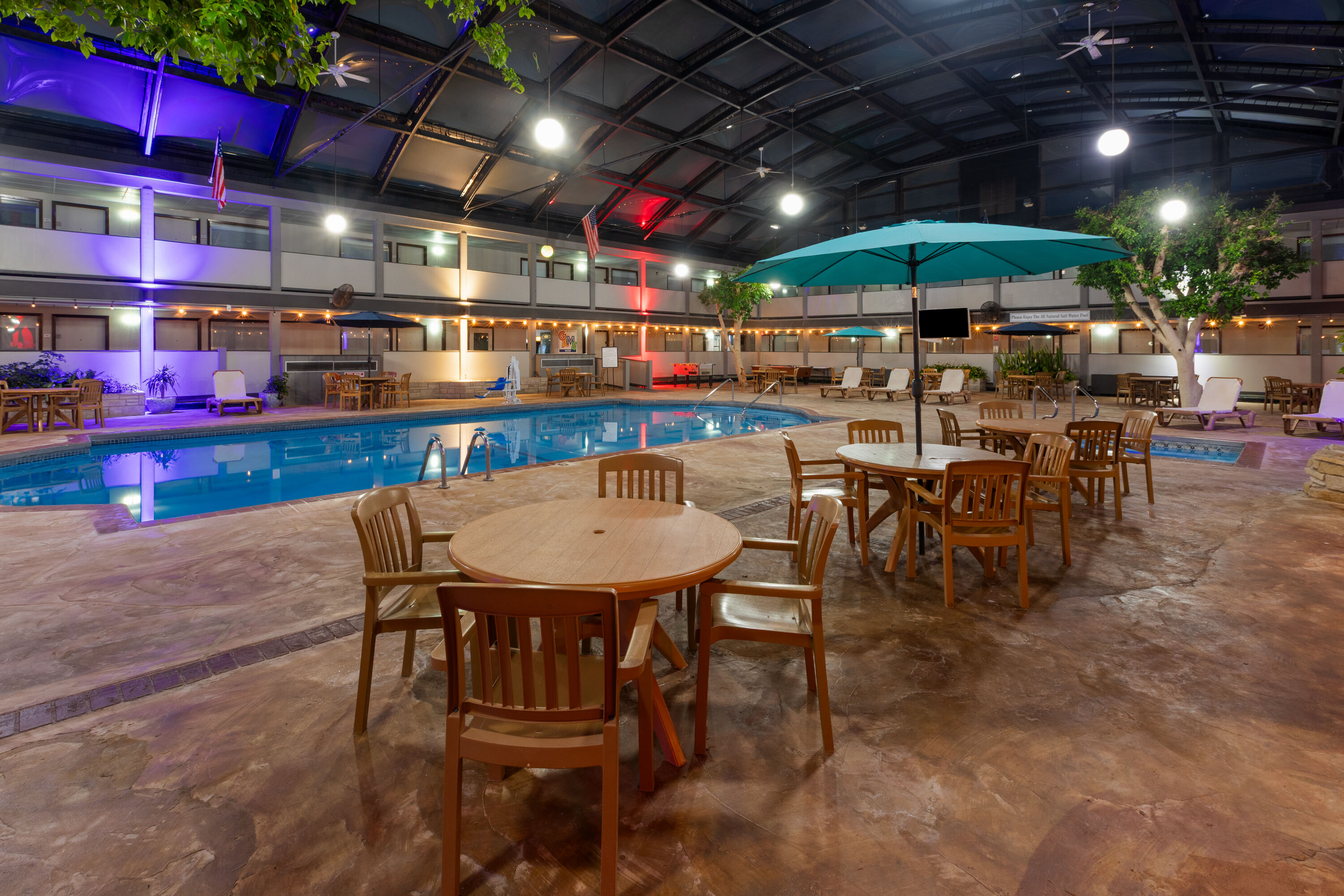 Pool night image at the AmericInn by Wyndham Appleton Downtown in Appleton, Wisconsin