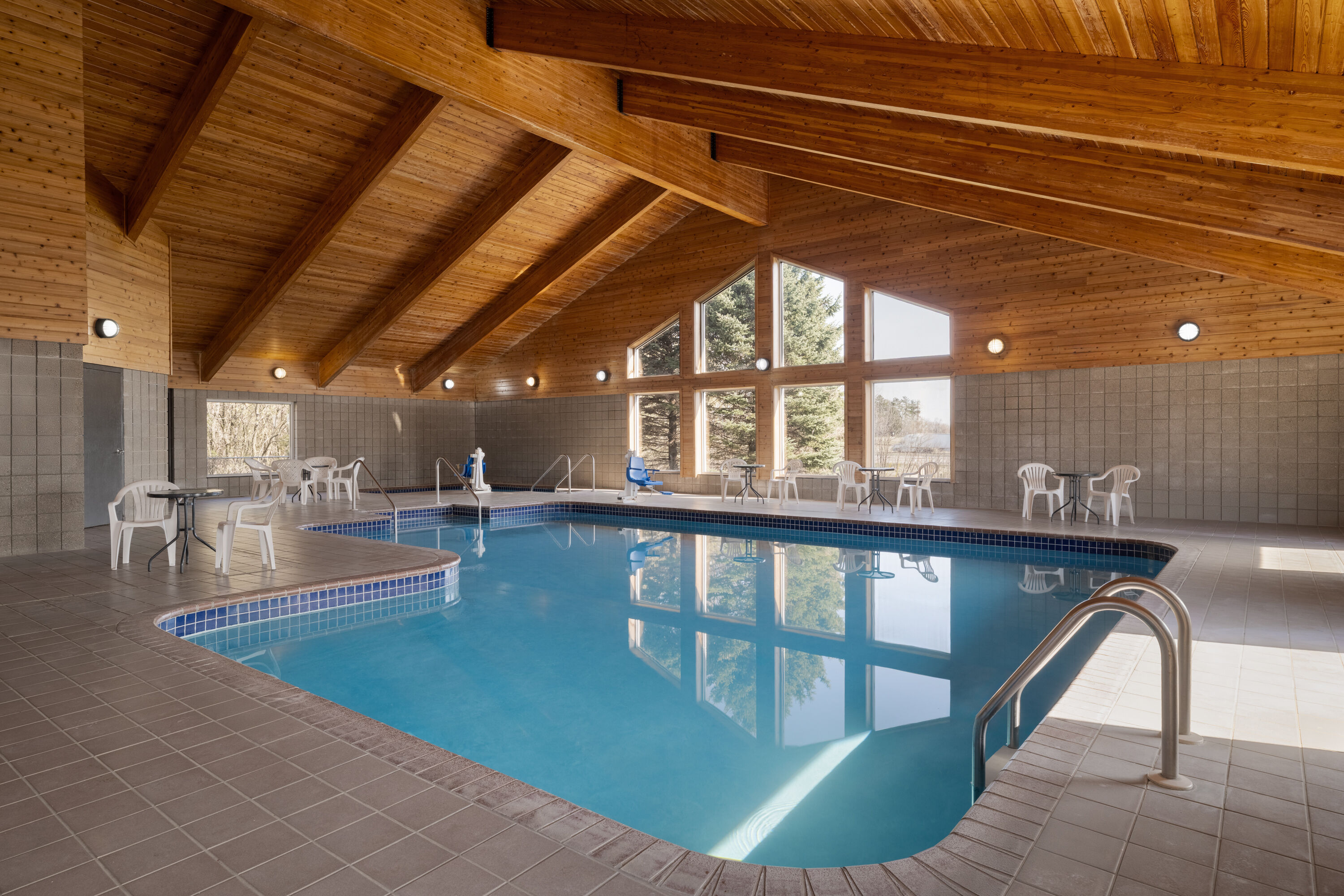 Indoor pool at the AmericInn by Wyndham Baldwin in Baldwin, Wisconsin