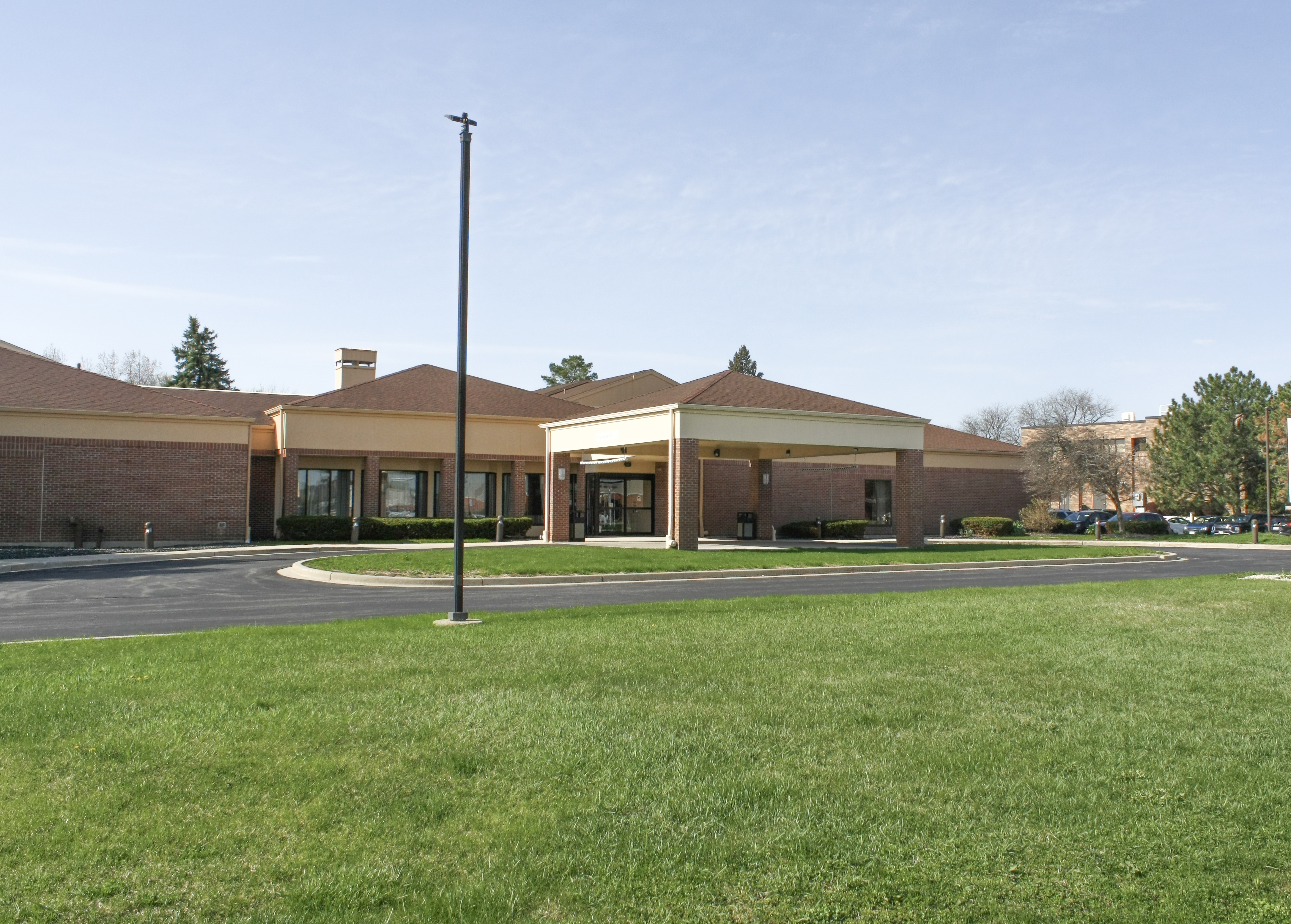 Exterior of AmericInn by Wyndham Brookfield hotel in Brookfield, Wisconsin