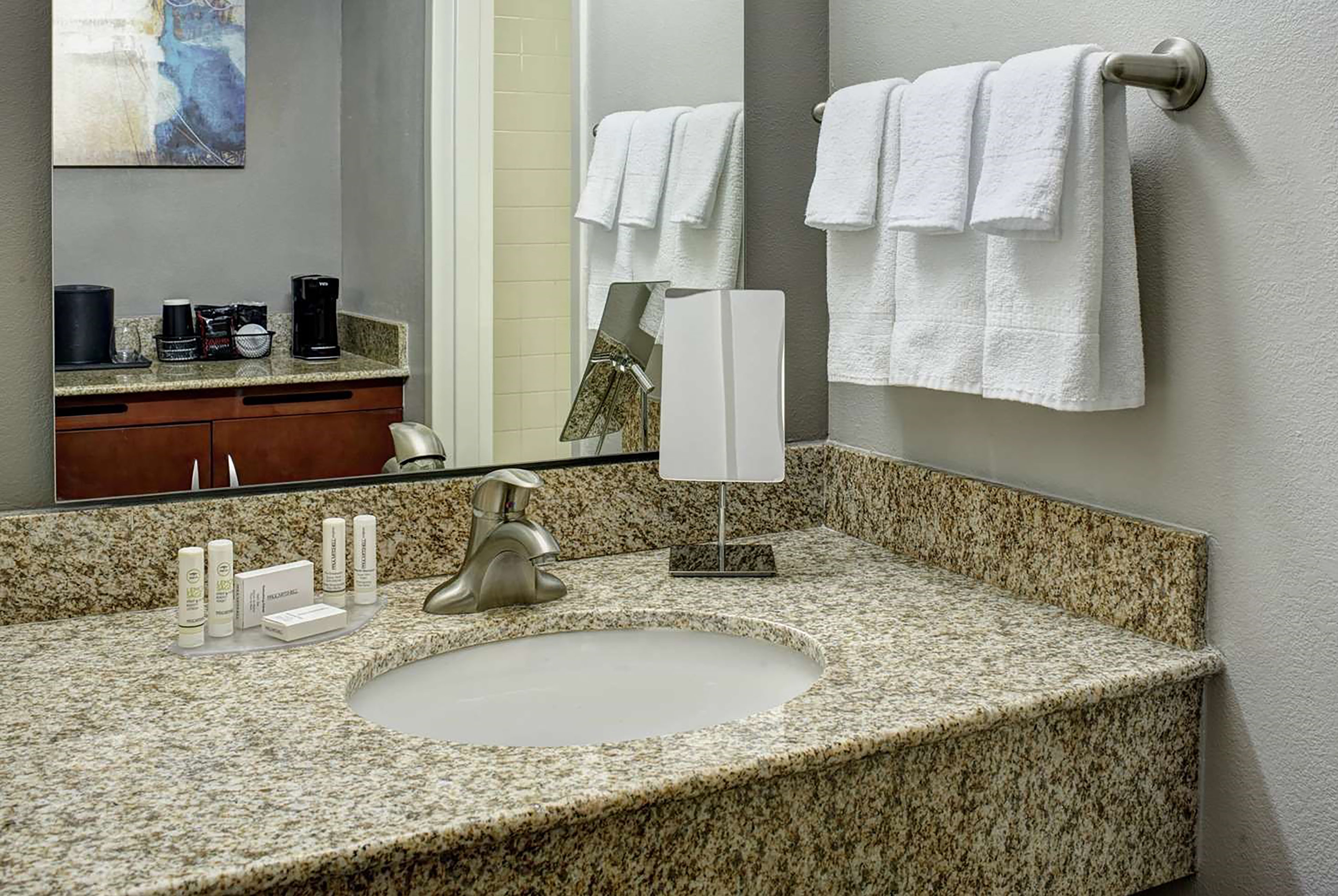 Guest room at the AmericInn by Wyndham Brookfield in Brookfield, Wisconsin