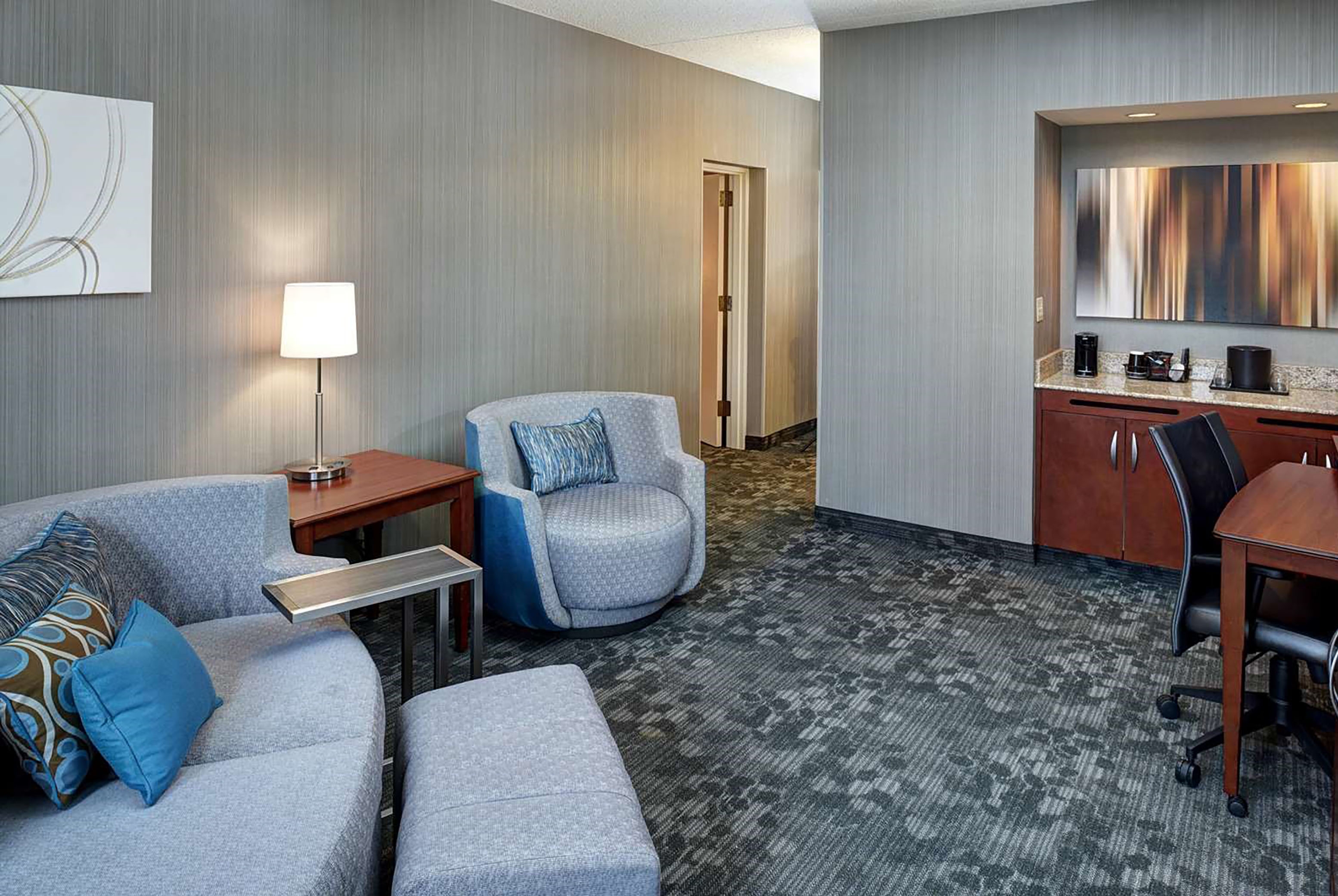 Guest room at the AmericInn by Wyndham Brookfield in Brookfield, Wisconsin