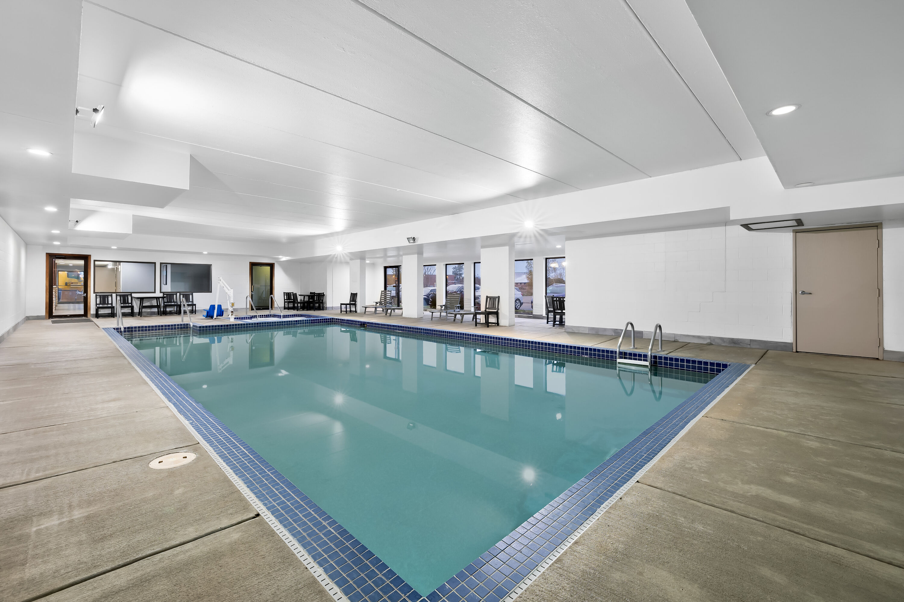Indoor pool at the AmericInn by Wyndham Columbus Wisconsin in Columbus, Wisconsin