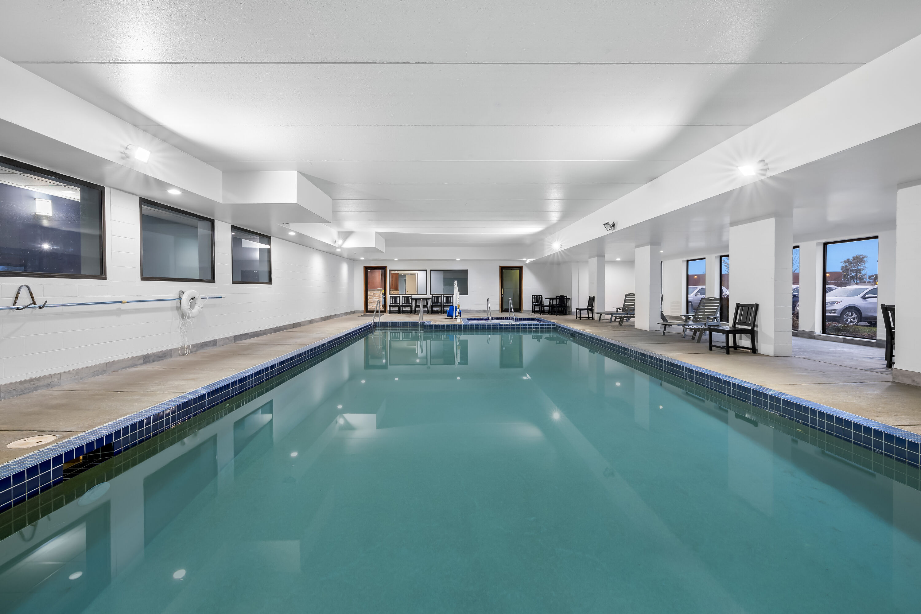 Indoor pool at the AmericInn by Wyndham Columbus Wisconsin in Columbus, Wisconsin