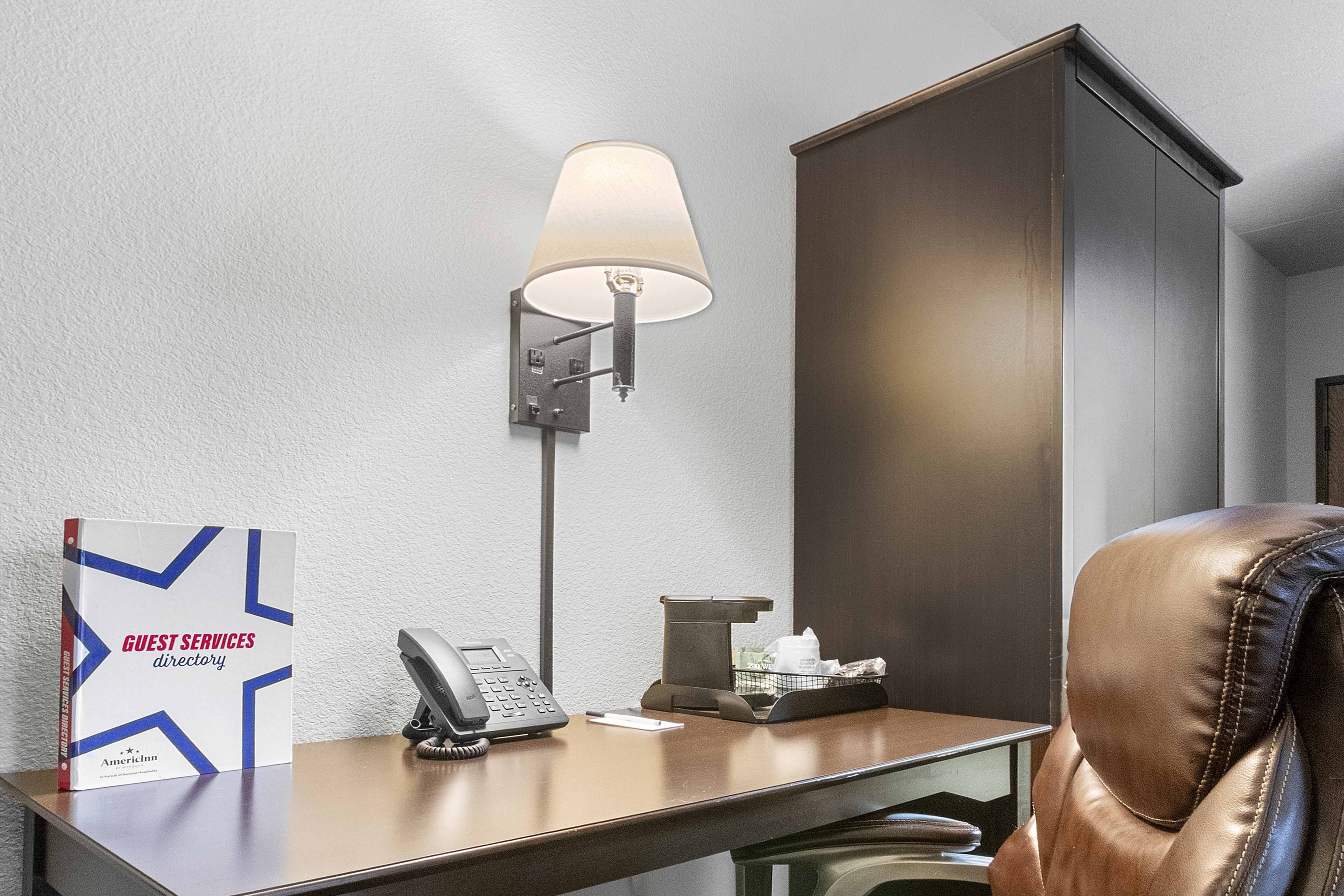 Guest room feature at the AmericInn by Wyndham Green Bay East in Green Bay, Wisconsin