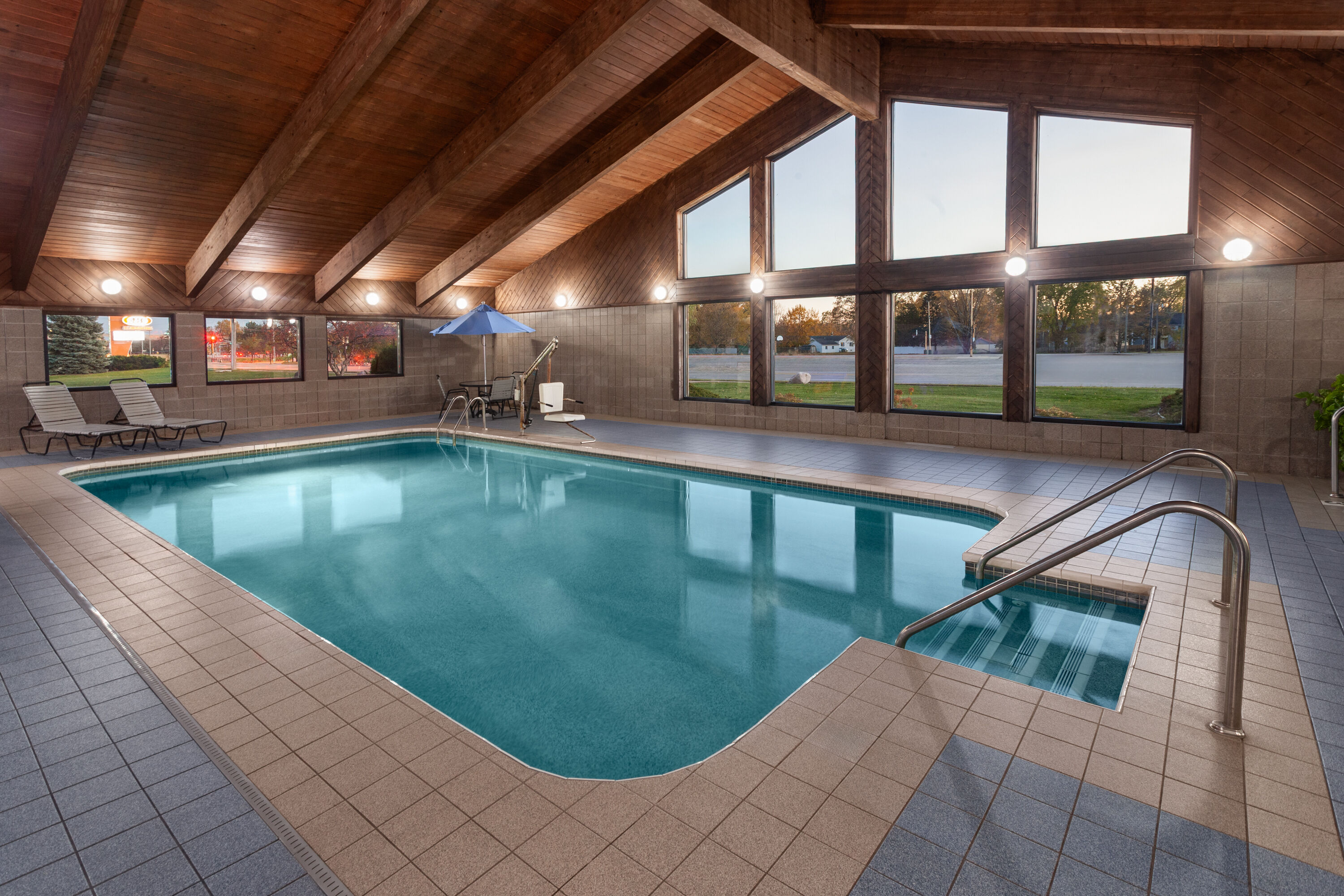 Indoor pool at the AmericInn by Wyndham Green Bay West in Green Bay, Wisconsin