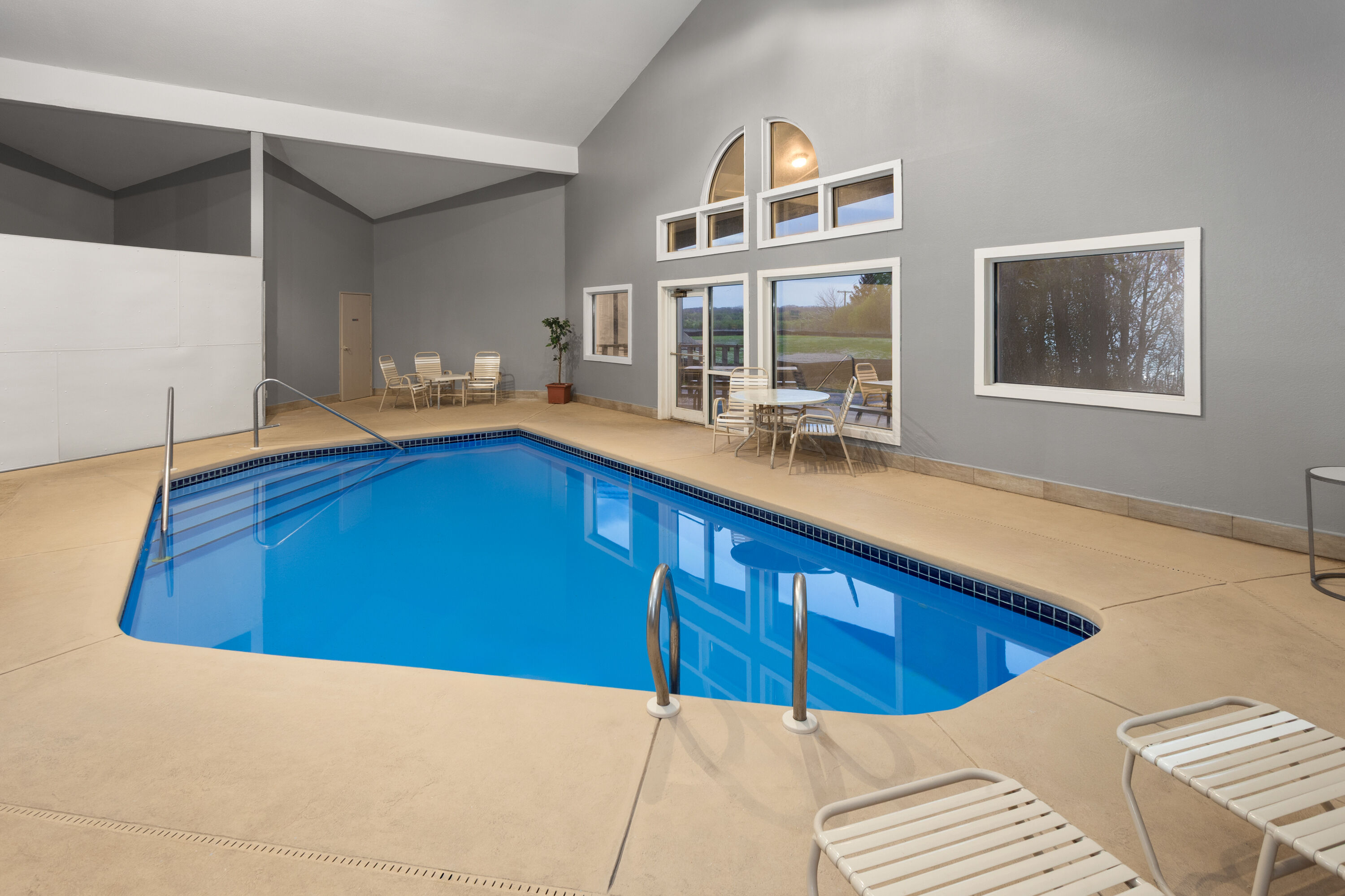 Indoor pool at the AmericInn by Wyndham Lake Mills in Lake Mills, Wisconsin