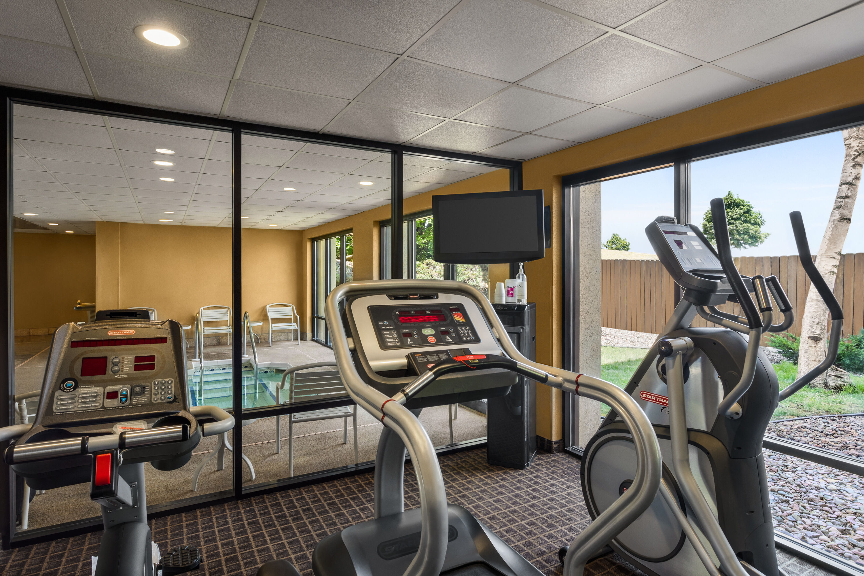 Fitness room at AmericInn by Wyndham Madison West in Madison, Wisconsin
