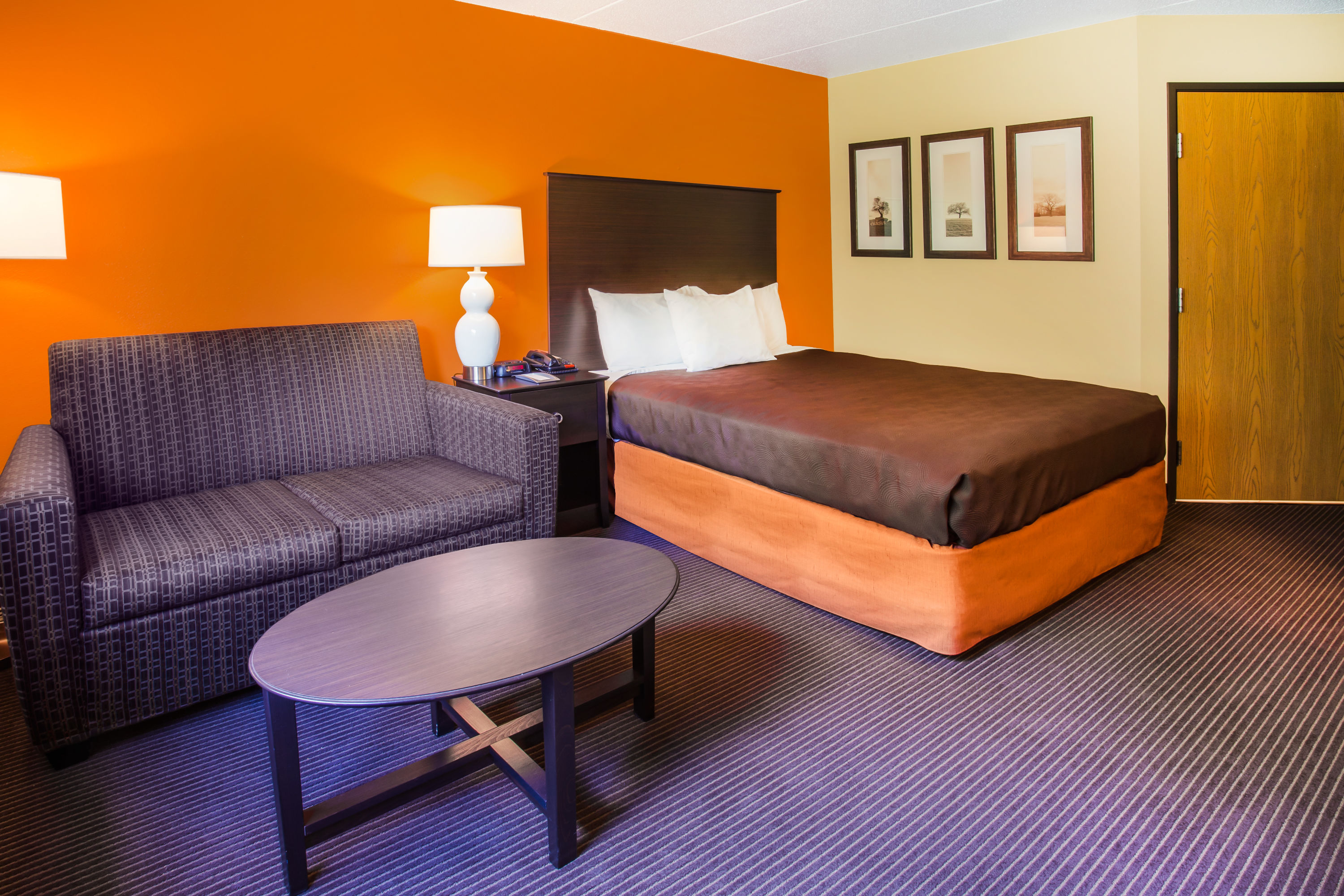 Guest room at the AmericInn by Wyndham Menomonie in Menomonie, Wisconsin