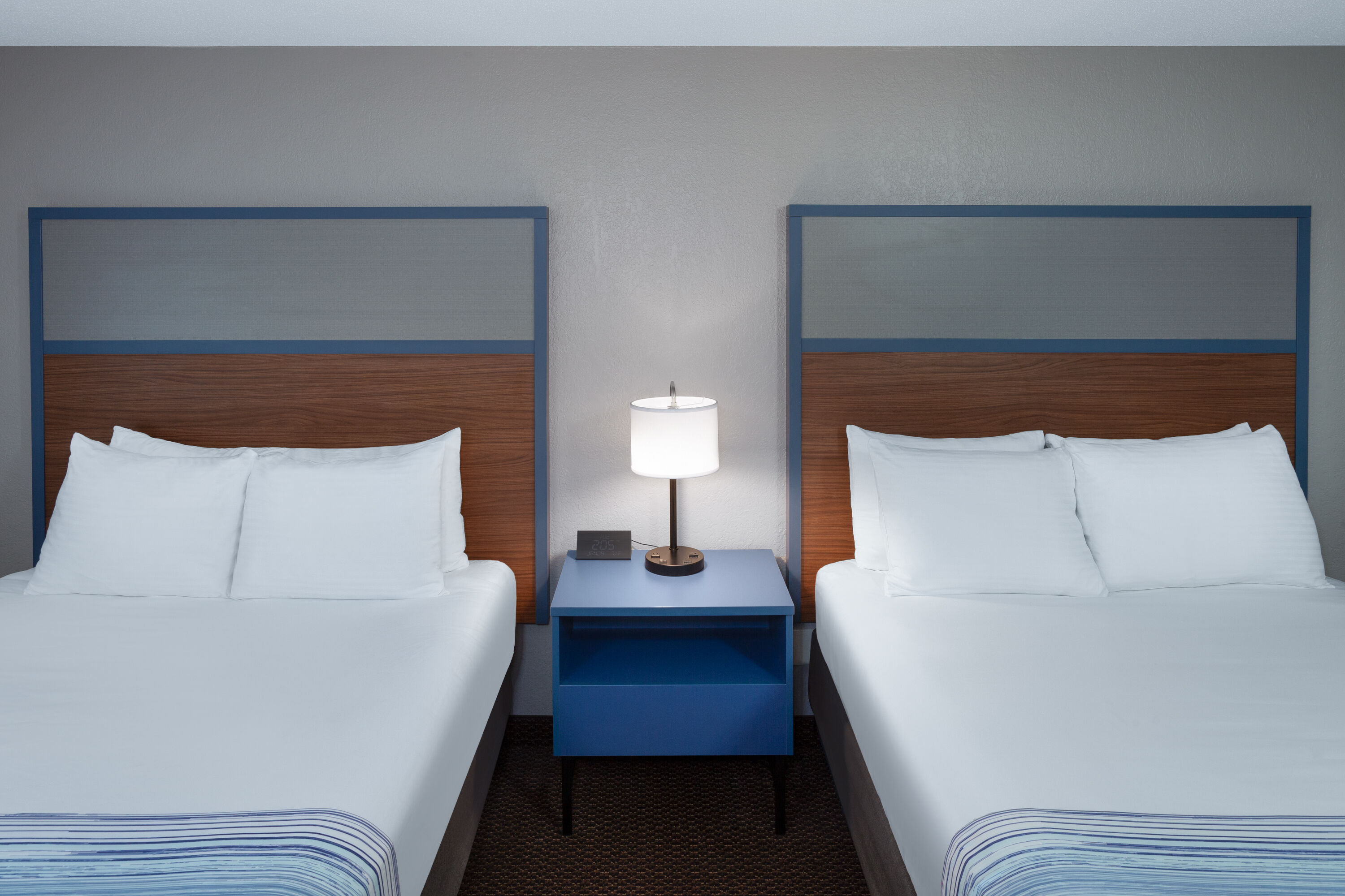 Double bed guest room at the AmericInn by Wyndham New Richmond in New Richmond, Wisconsin