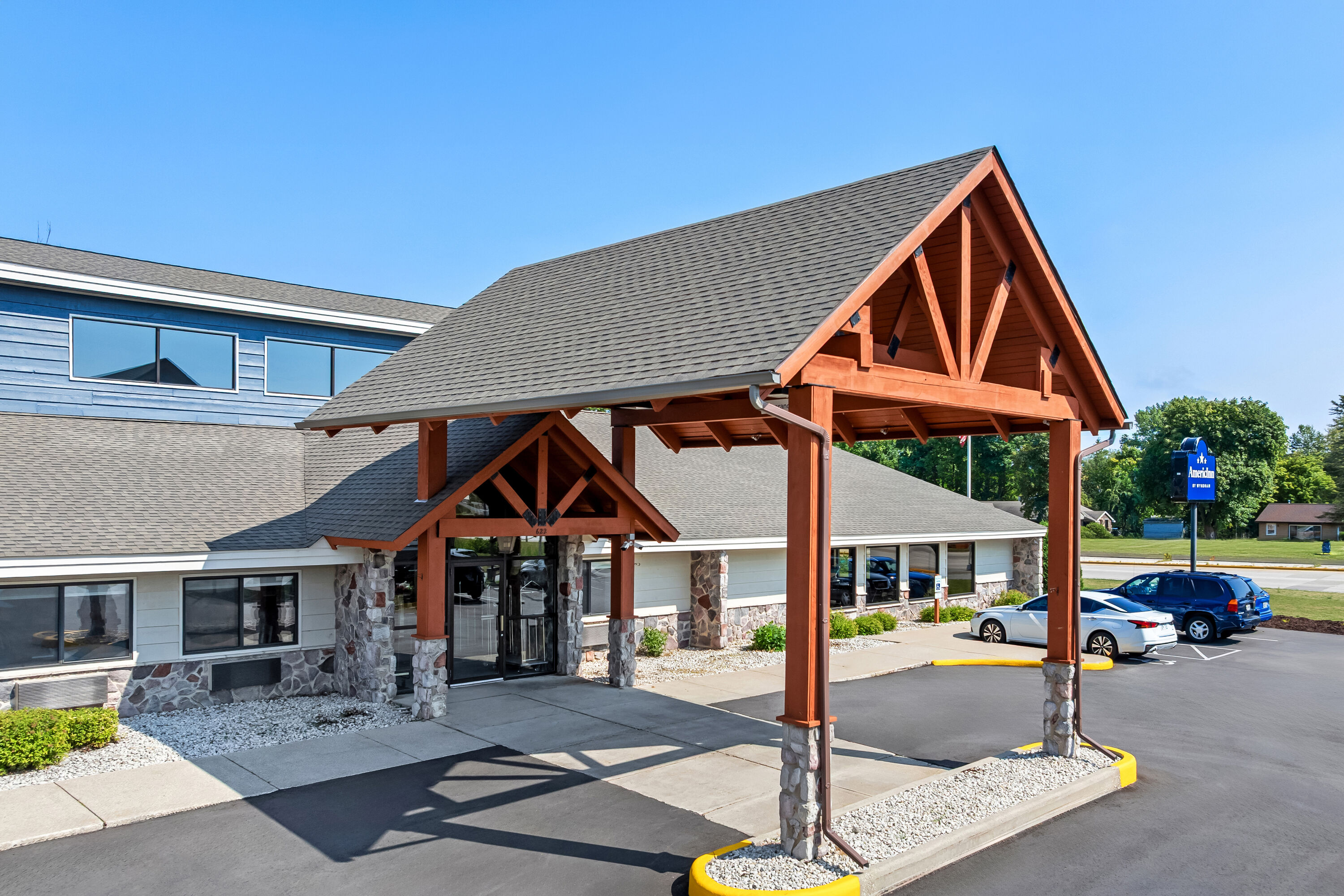 Exterior Day Image of AmericInn by Wyndham Sturgeon Bay hotel in Sturgeon Bay, Wisconsin